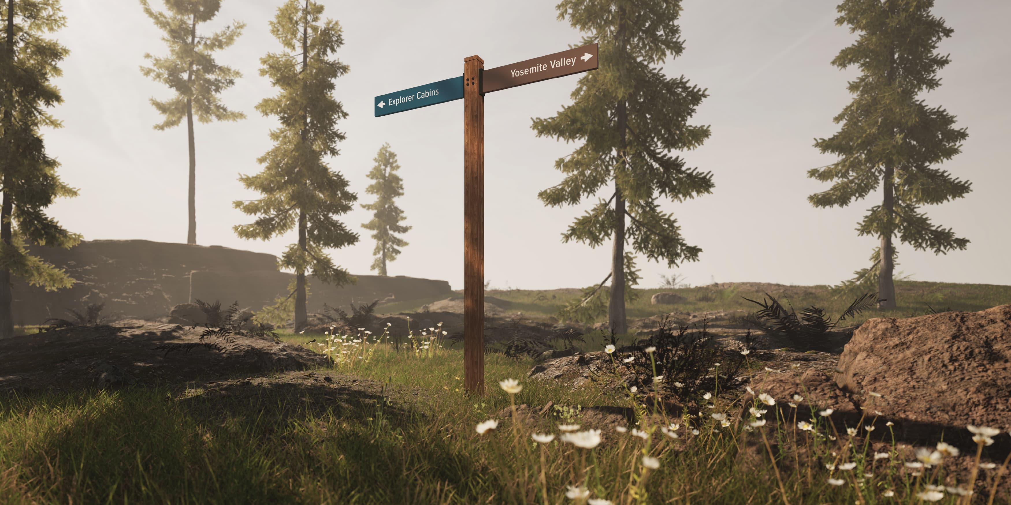 Image of the directional signage at Tenaya at Yosemite, by RSM Design