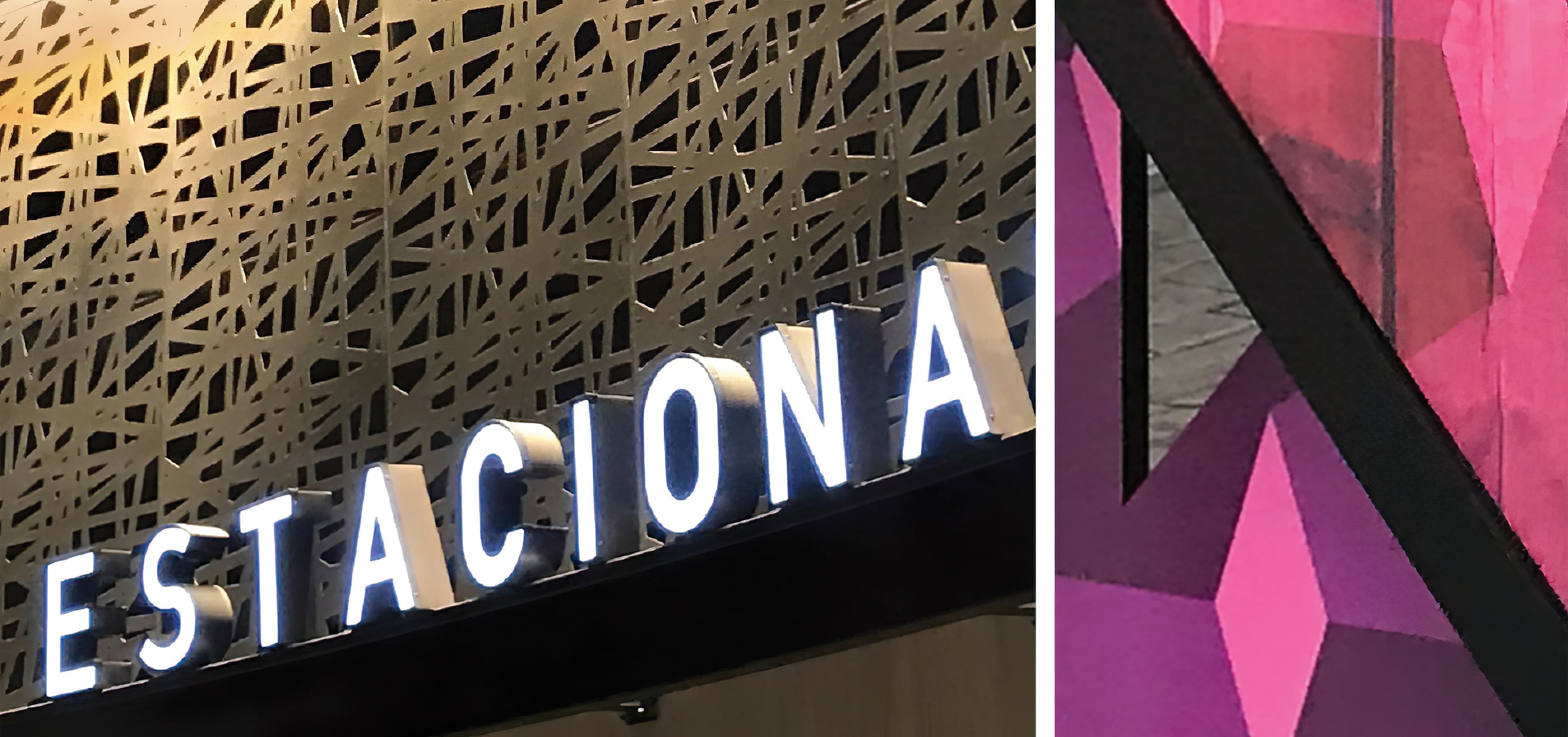 Forum Cuernavaca, a retail and mixed-use project in Cuernavaca, Mexico, parking identity signage