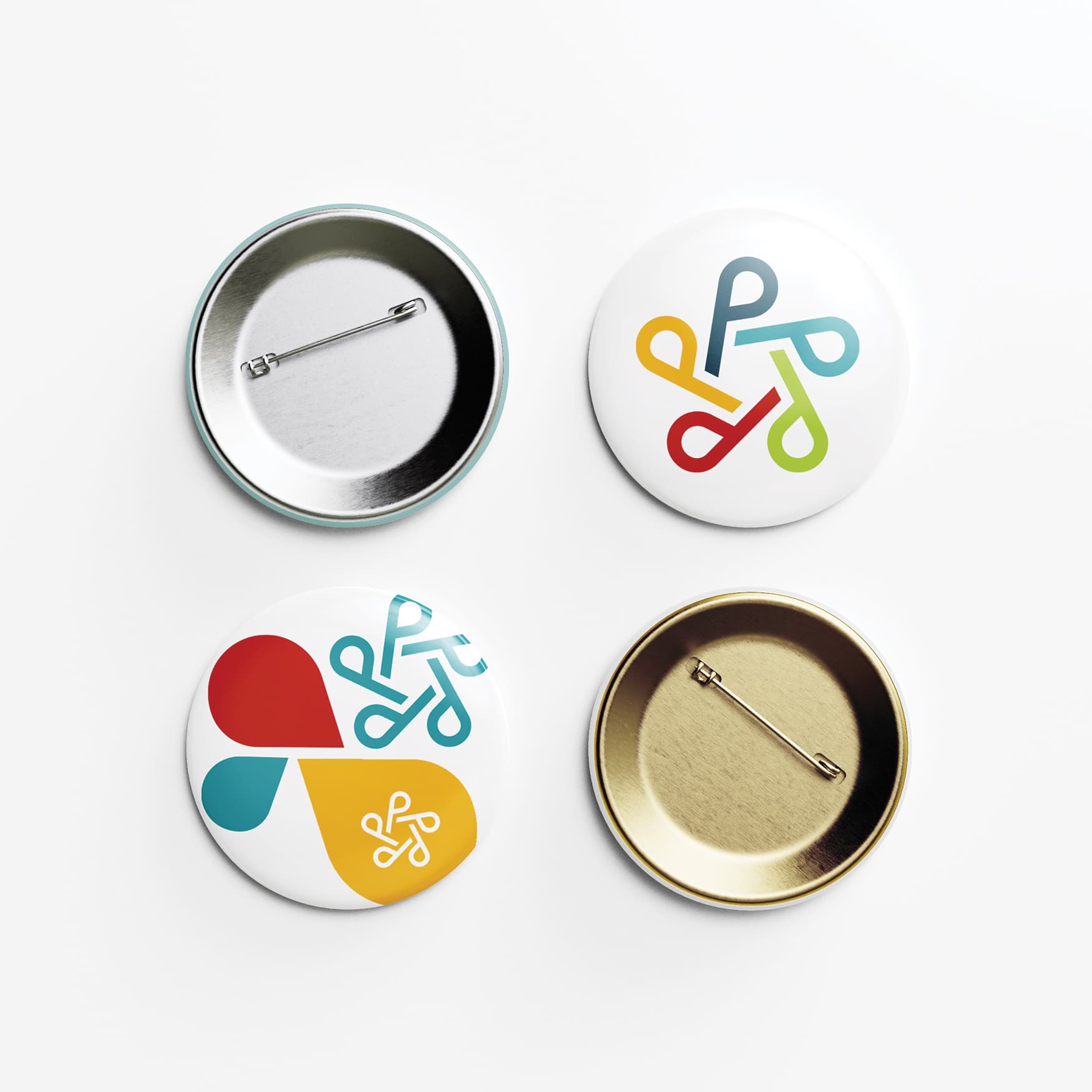 Paragon Star button pins with logo mark and icons. 
