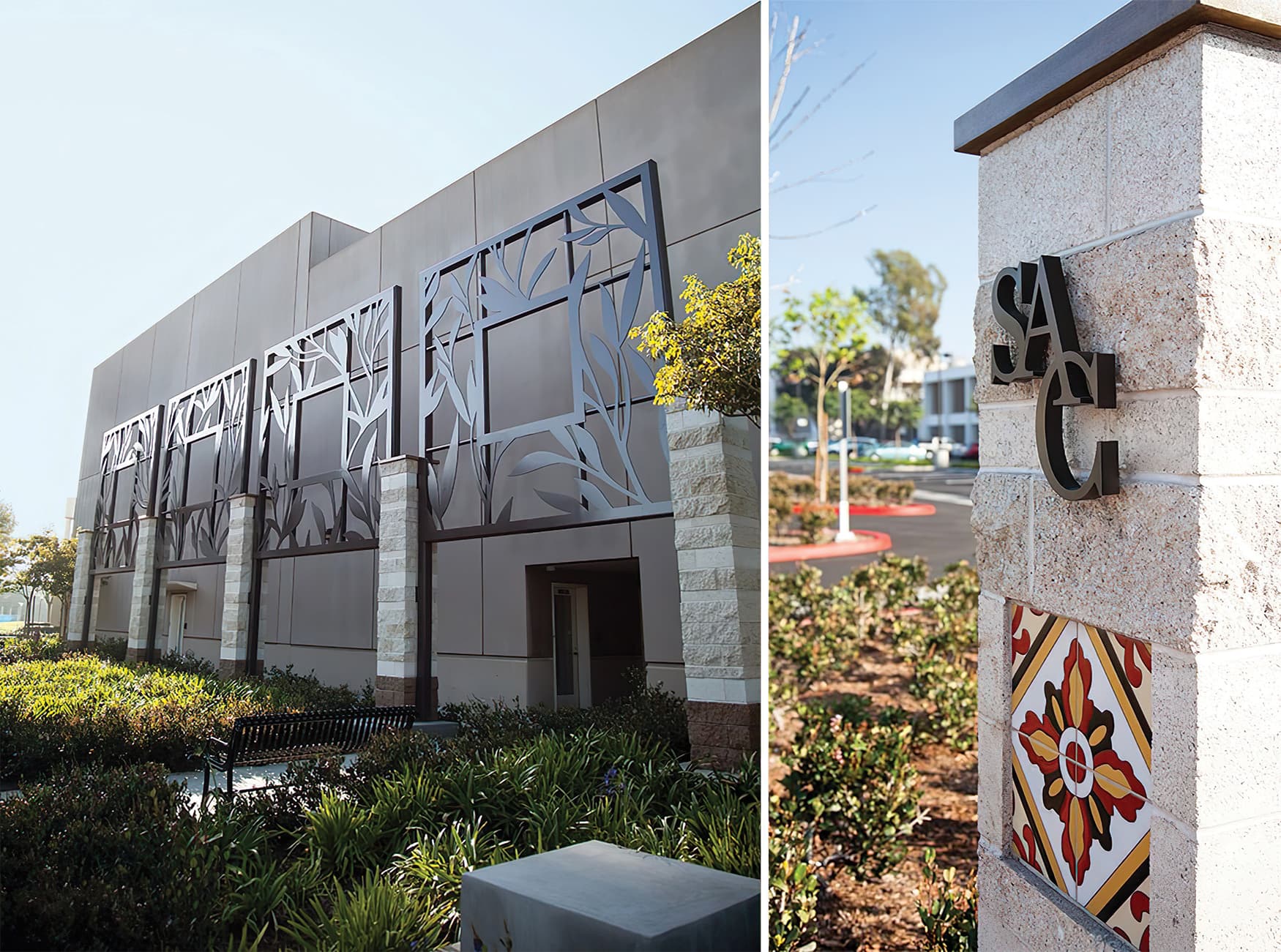 RSM Design worked with Santa Ana College to create a wayfinding system and public art system for the higher-education campus