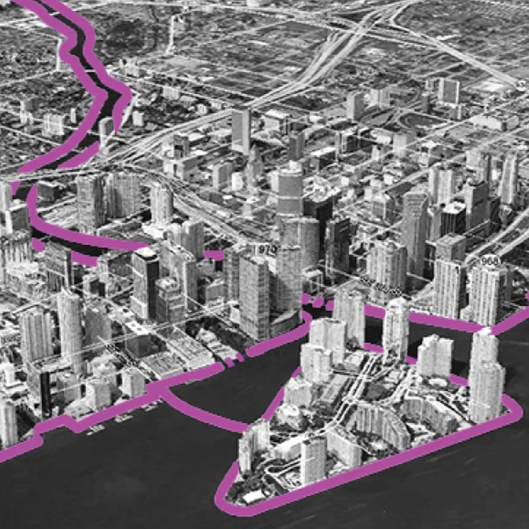 Miami Baywalk Waterfront Design Aerial Map