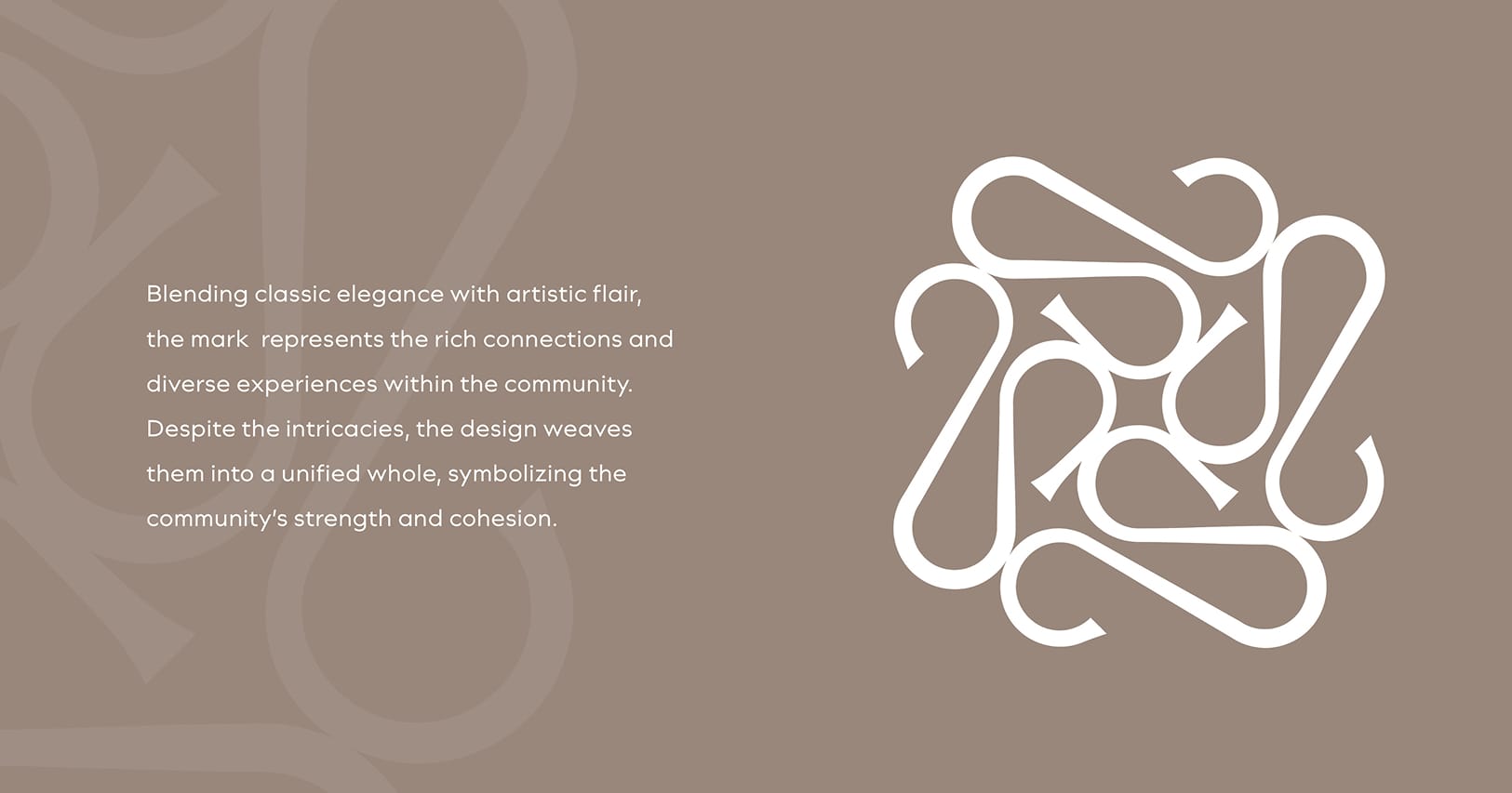 Interlocking woven brand mark for Sloan Corners with concept description - brand identity design by RSM Design