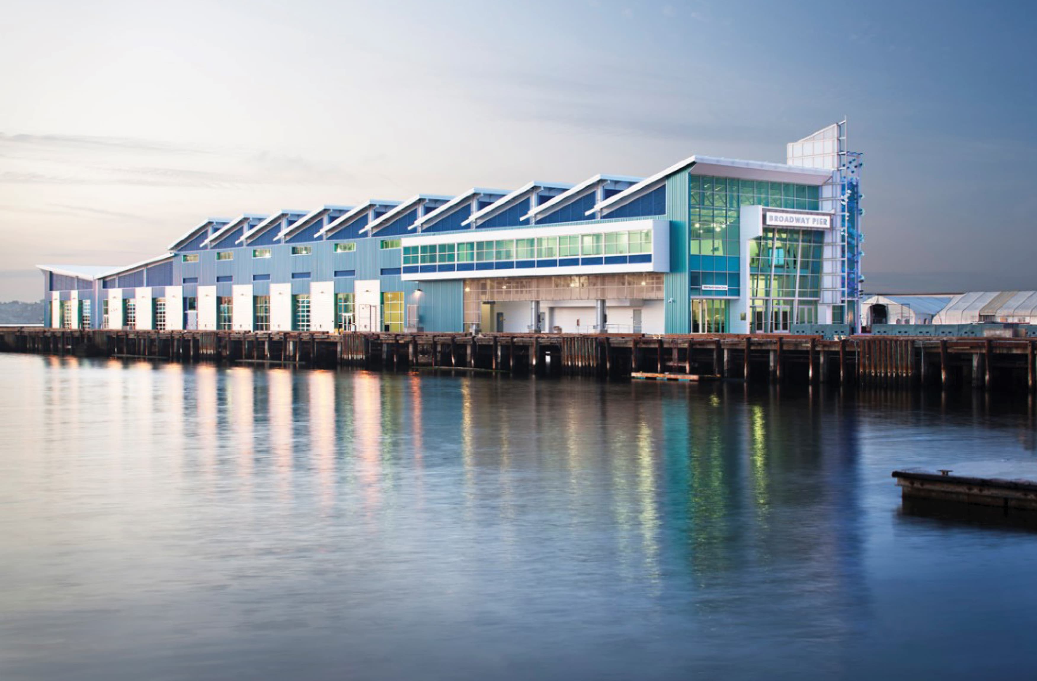 Image of the pier at the Port of San Diego. 