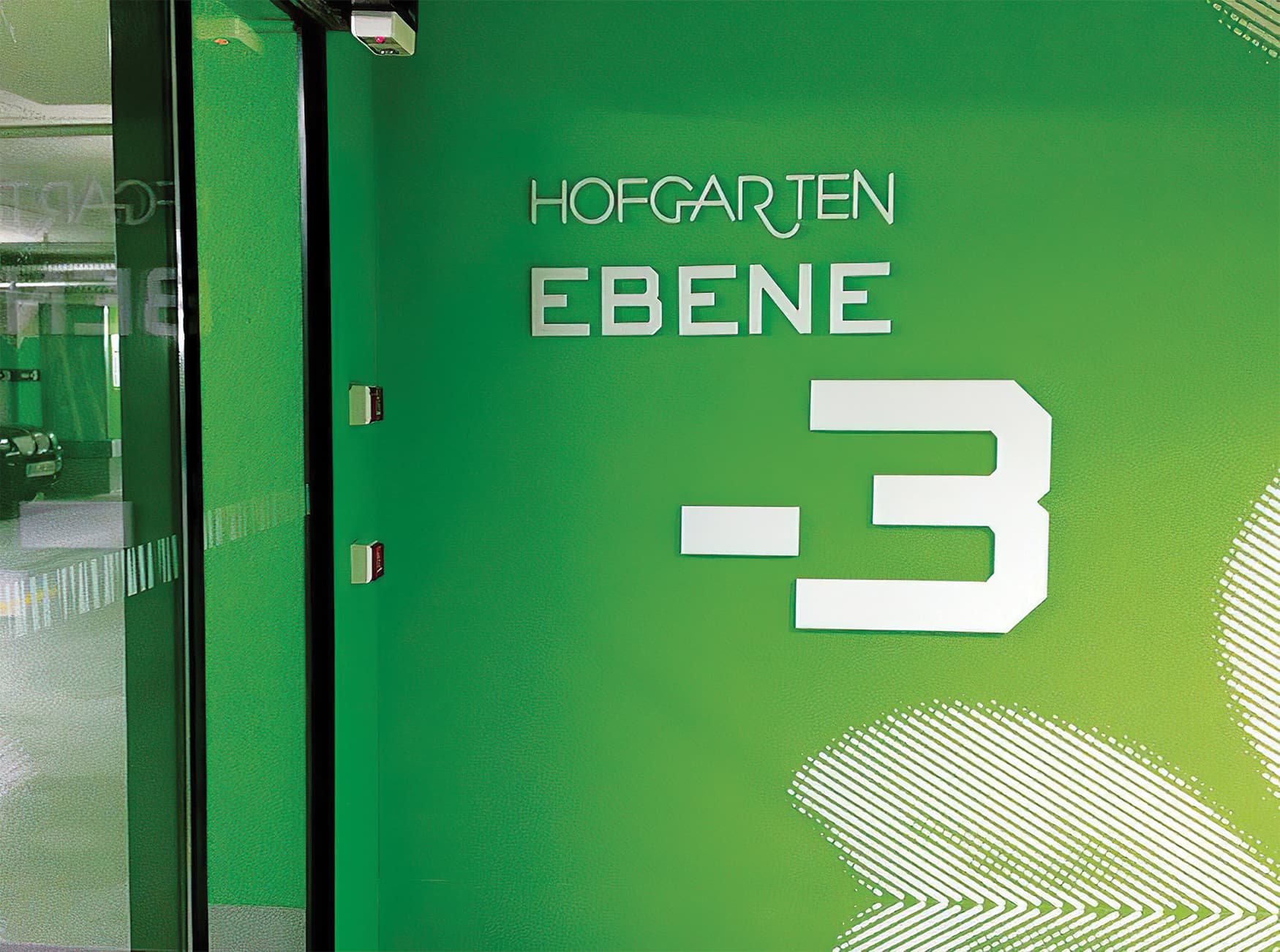 Hofgarten, a retail project in Solingen Germany, environmental graphics and graphic wayfinding design