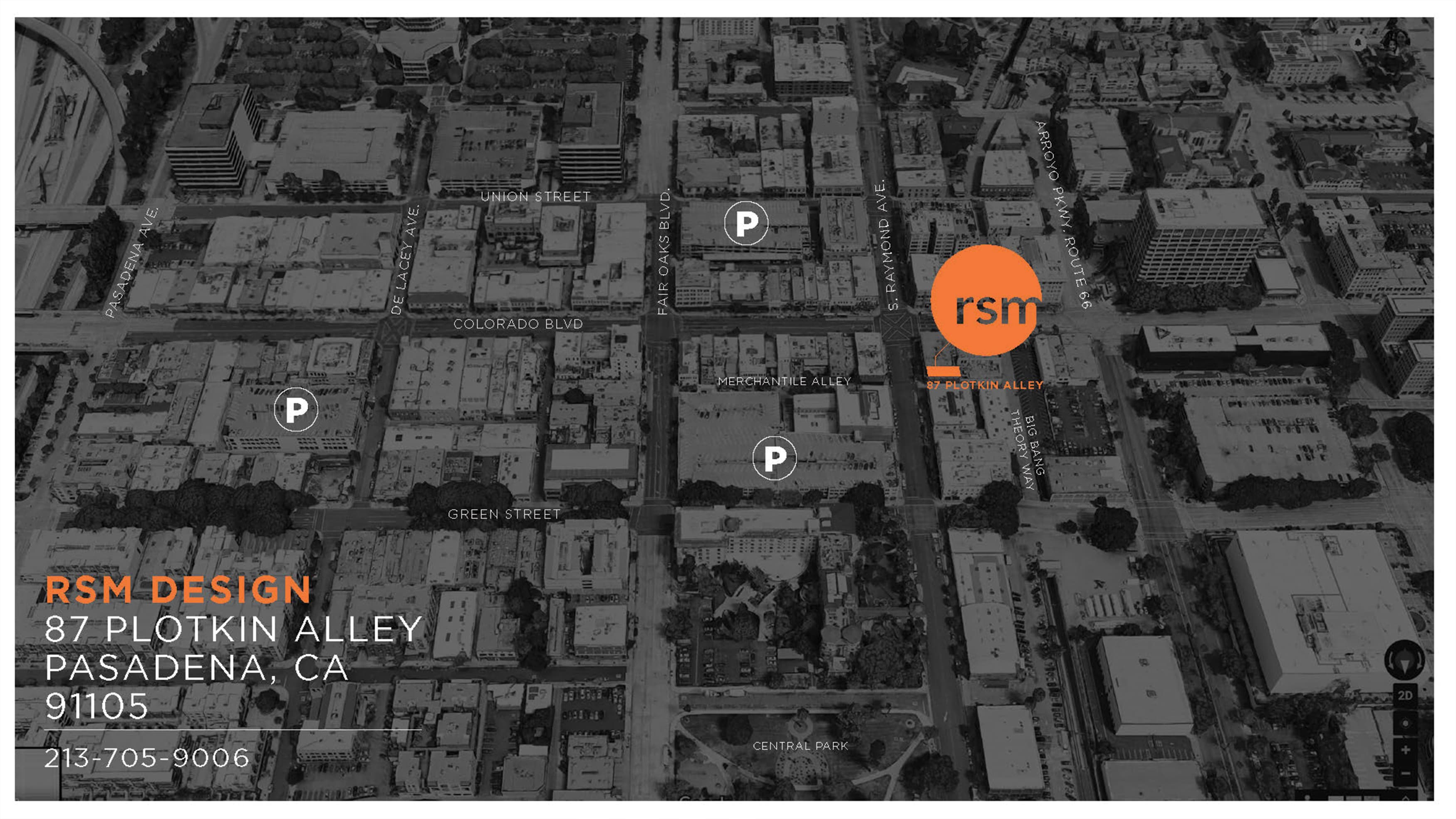 A map showing the location of the new Los Angeles office of RSM Design.