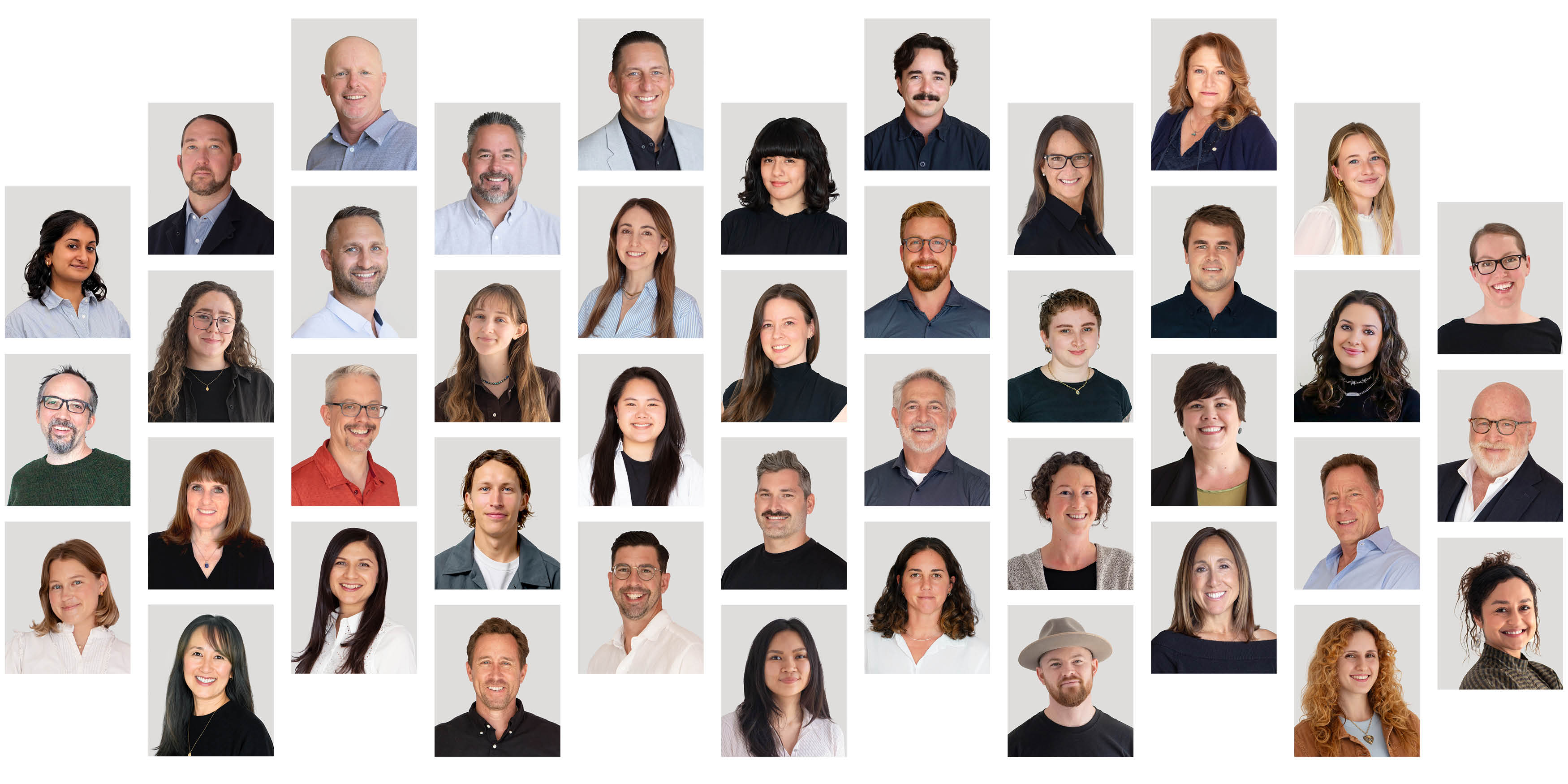 A collage of team member headshots of all RSM Design employees