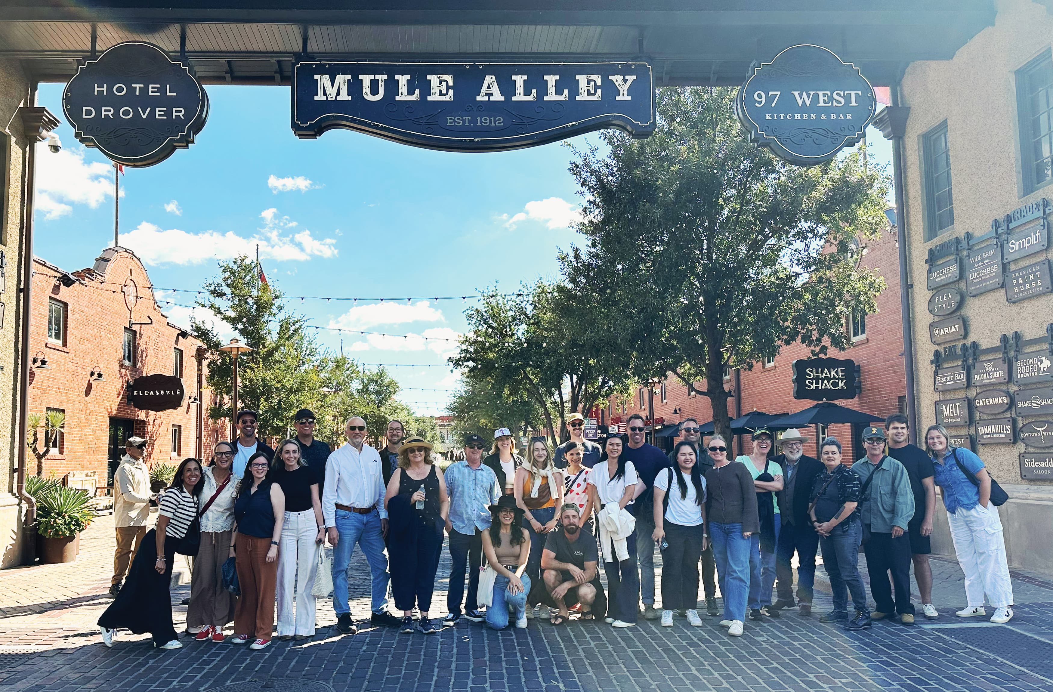 Image of the RSM Design team in Fort Worth, Texas at the Stockyards. 
