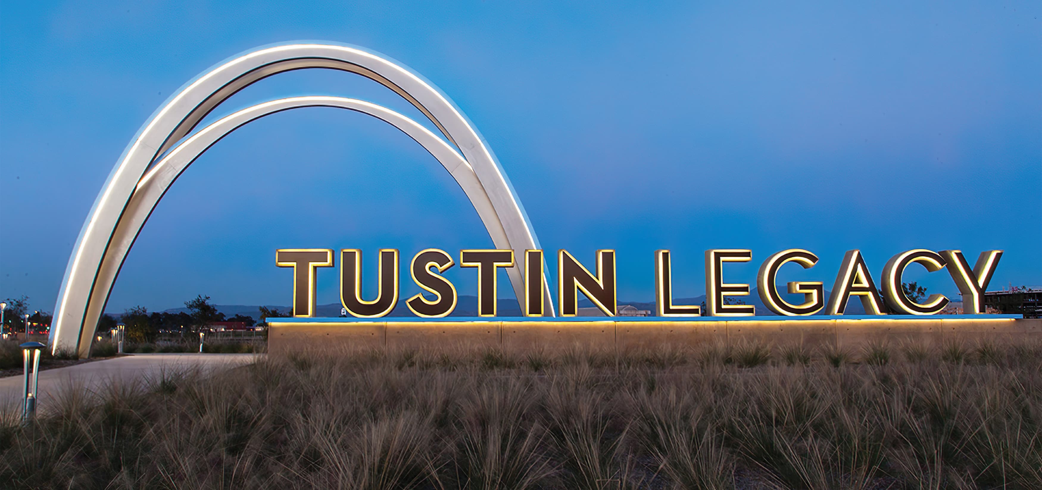 Tustin Legacy, a residential neighborhood in Tustin, California, Project Identity Monument with Iconic Arch