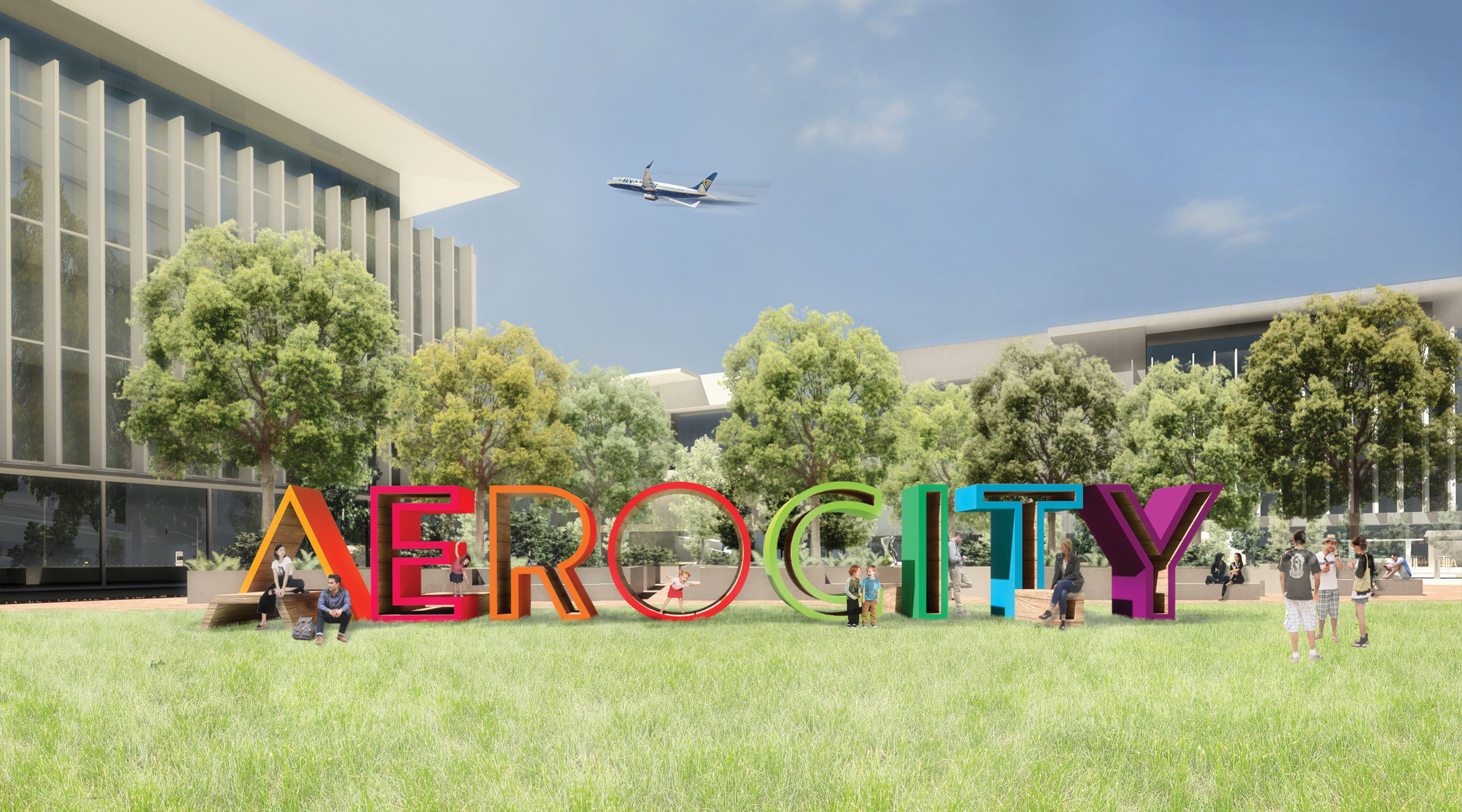Aerocity, New Dehli, India, interactive branded project identity monument