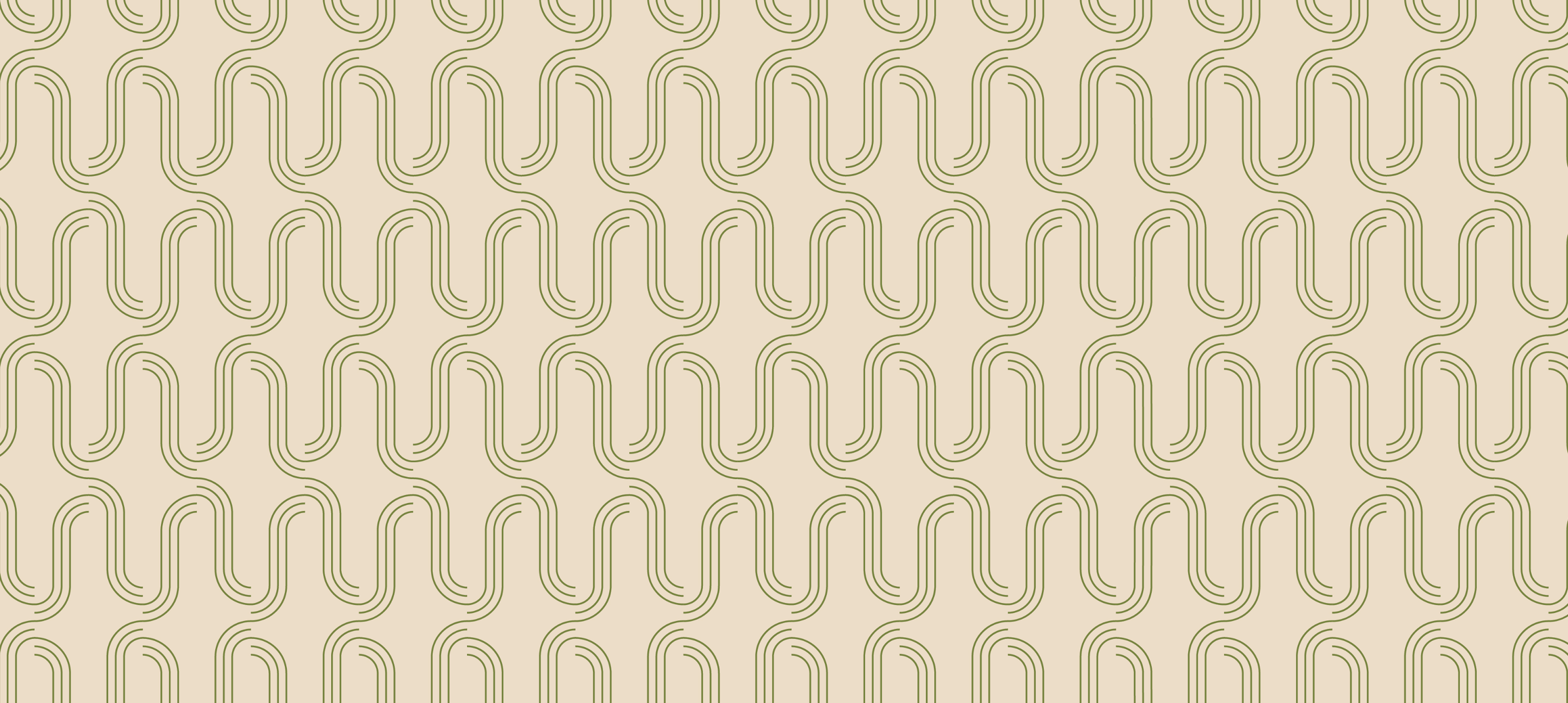 Repeating woven ribbon pattern in green on cream, Uptown Tucson brand graphic by RSM Design