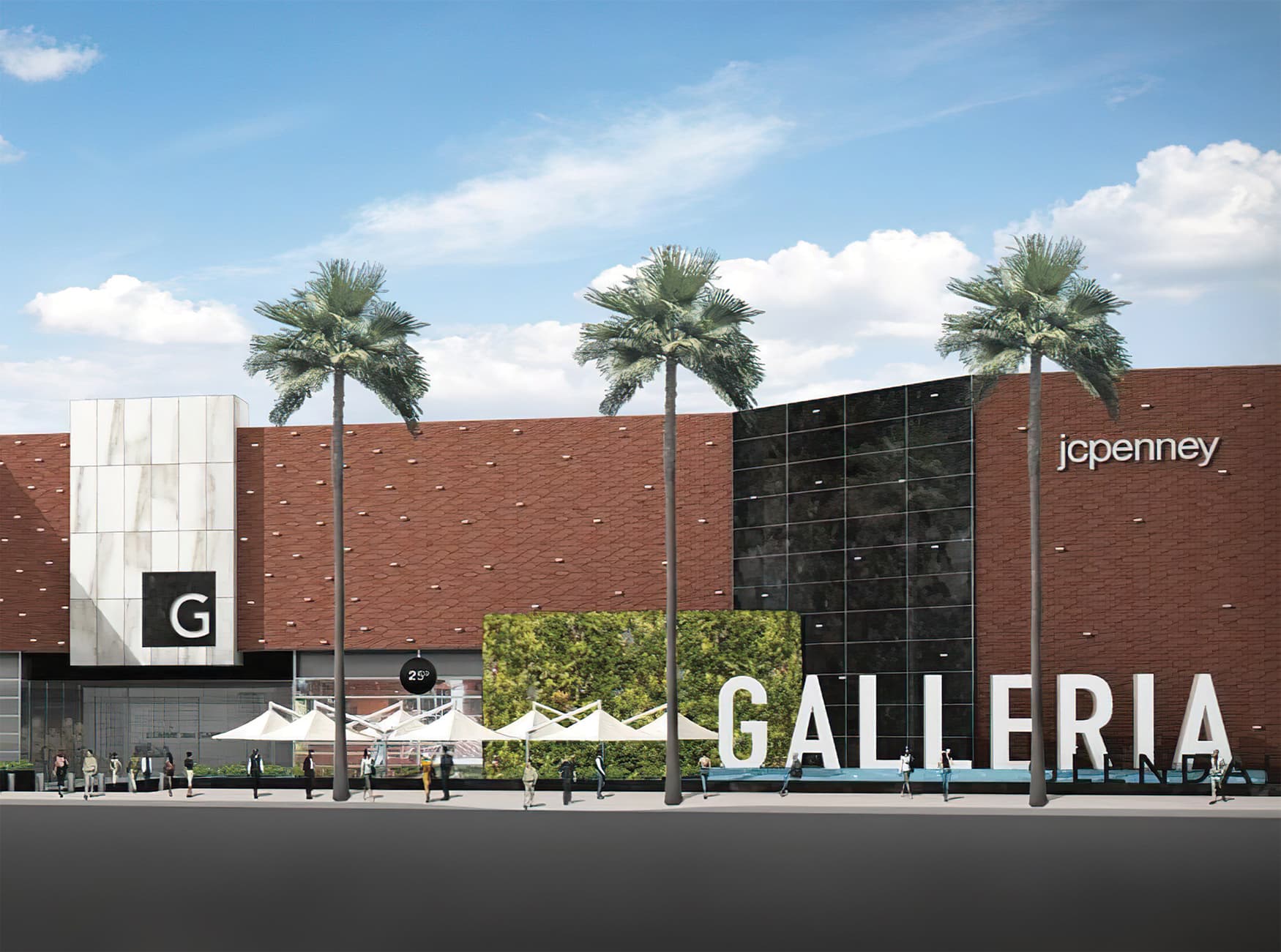 Glendale Galleria. A retail destination in Glendale, California. Project Facade Identity Signage and Sculptural Identity.