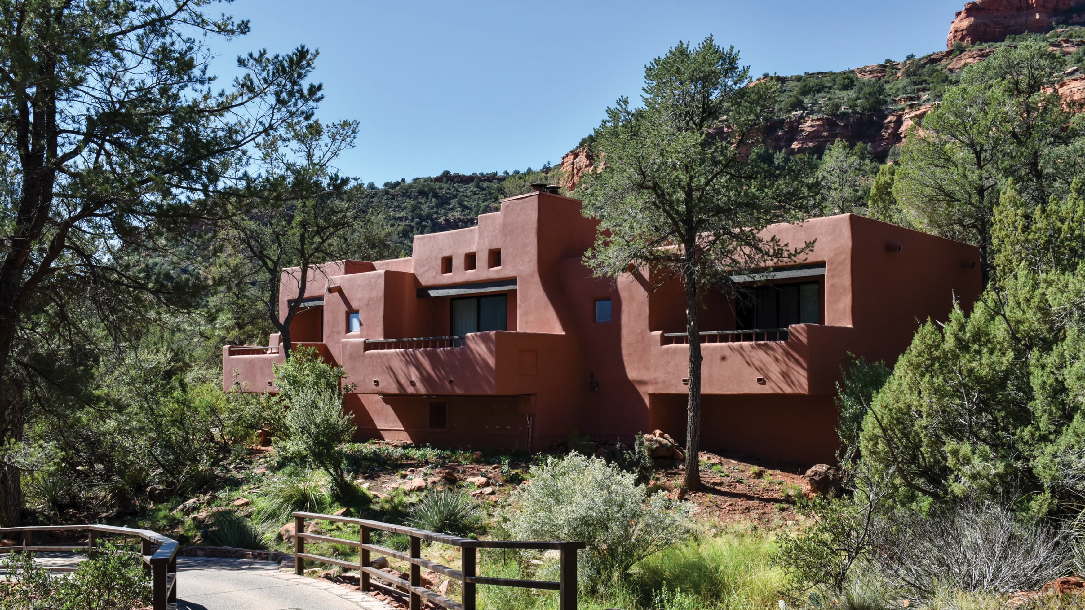 Image of the architecture at the Enchantment Resort in Sedona, Arizona. 