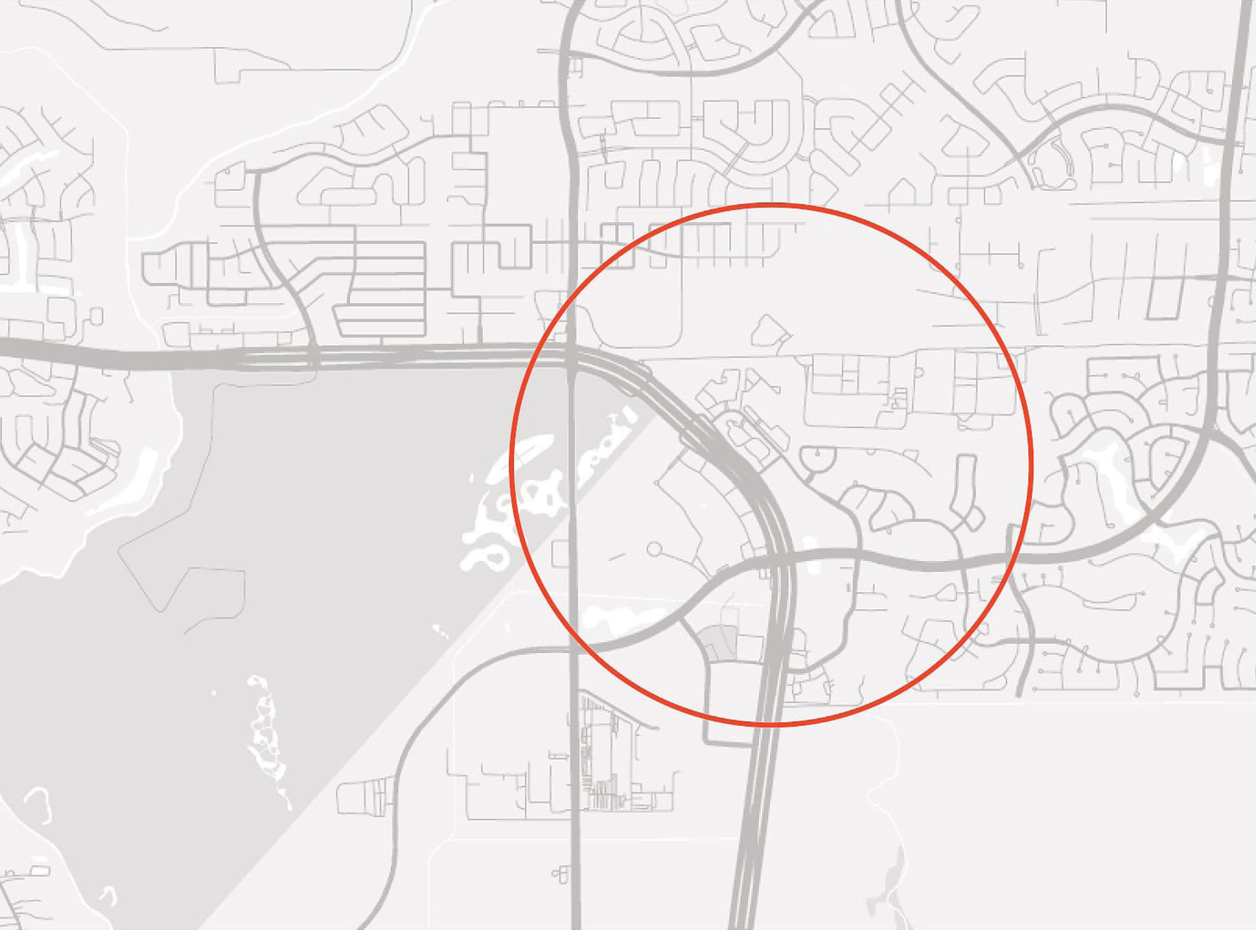 Site context map highlighting the location of The Bend HTX, illustrating brand strategy, placemaking, and destination development for a mixed-use retail, dining, and entertainment environment.