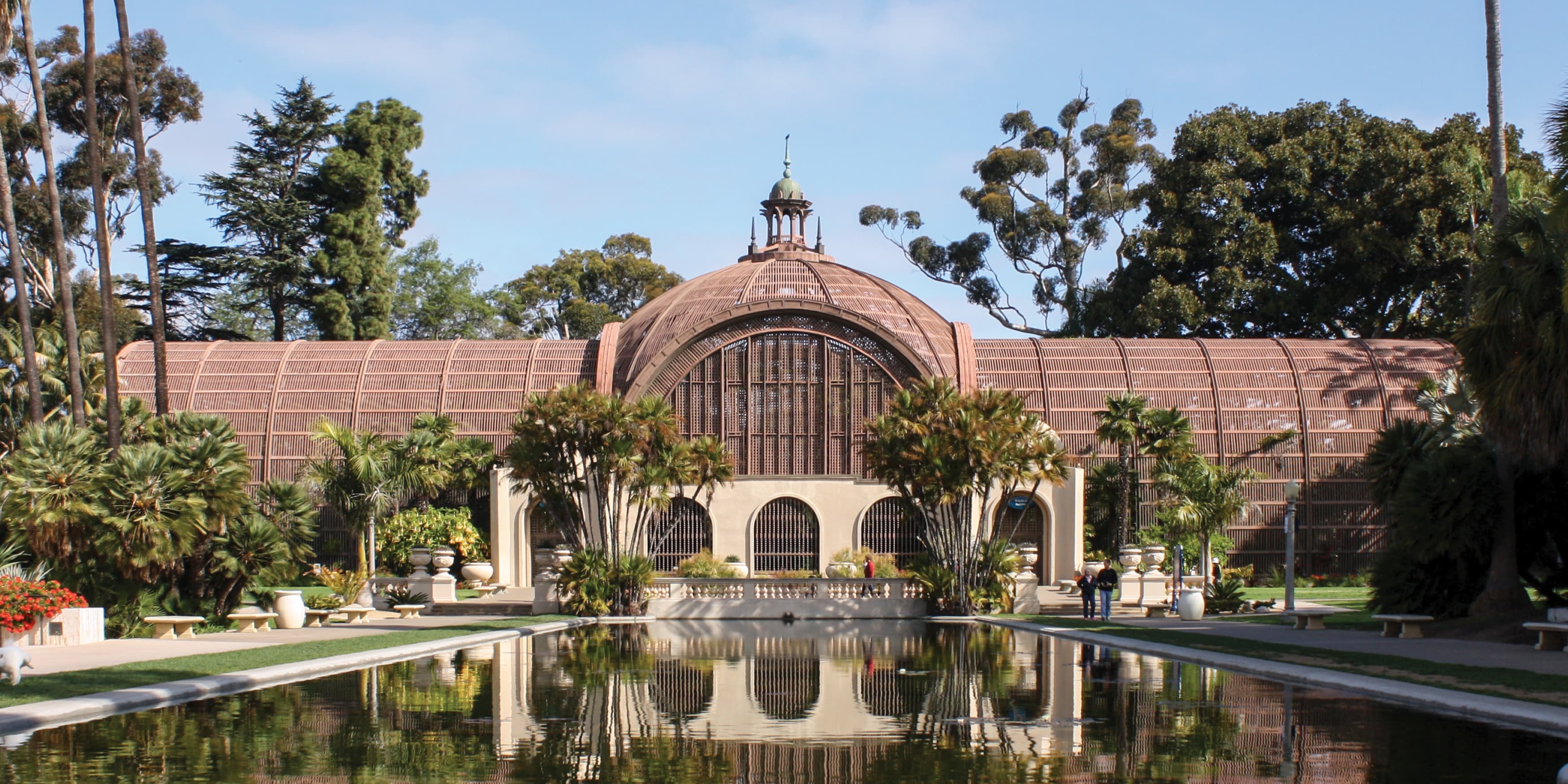 Image of the exterior architecture of the Botanical Building at Balboa Park. 