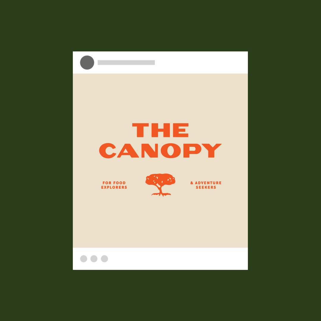 Social media mockup of The Canopy at Great Park logo and tree icon animation - brand identity design by RSM Design