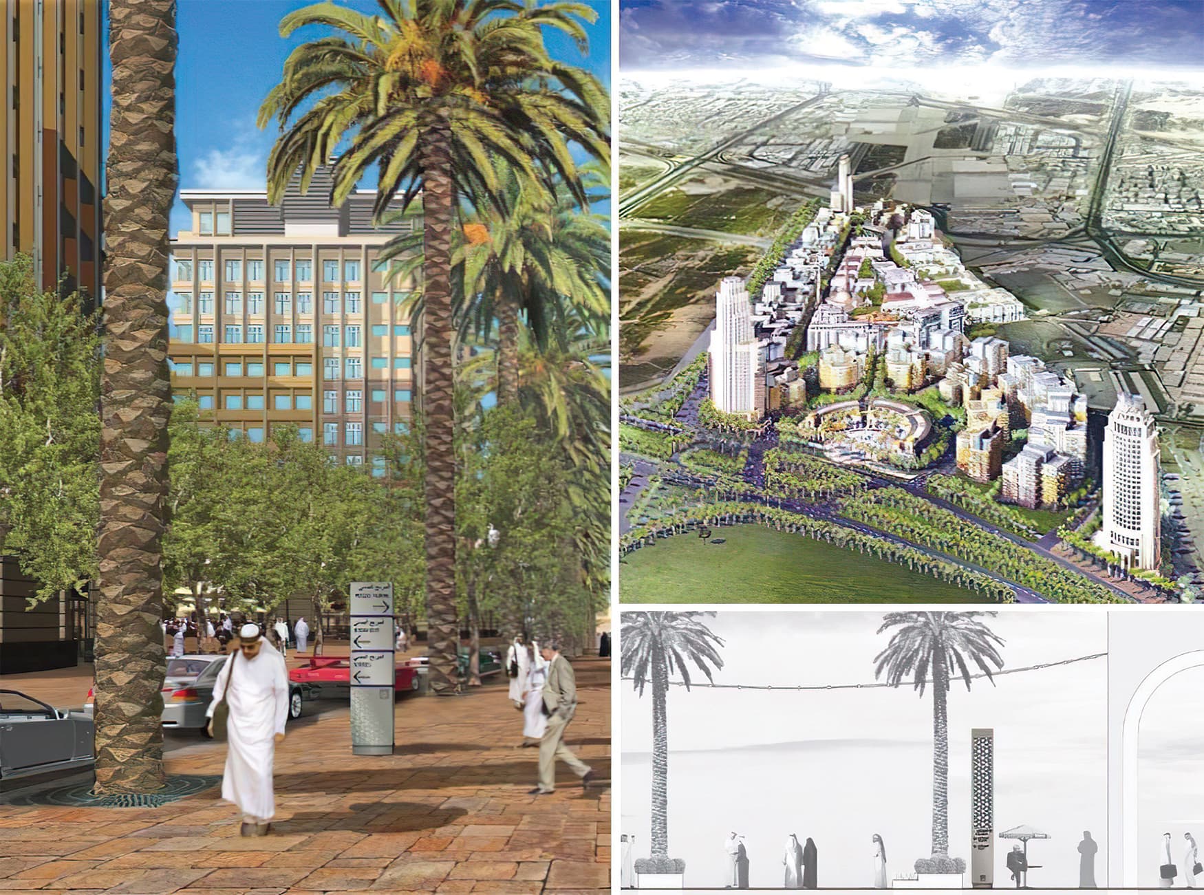 Jeddah Gate, a large master-planned downtown community. Pedestrian Wayfinding Design.