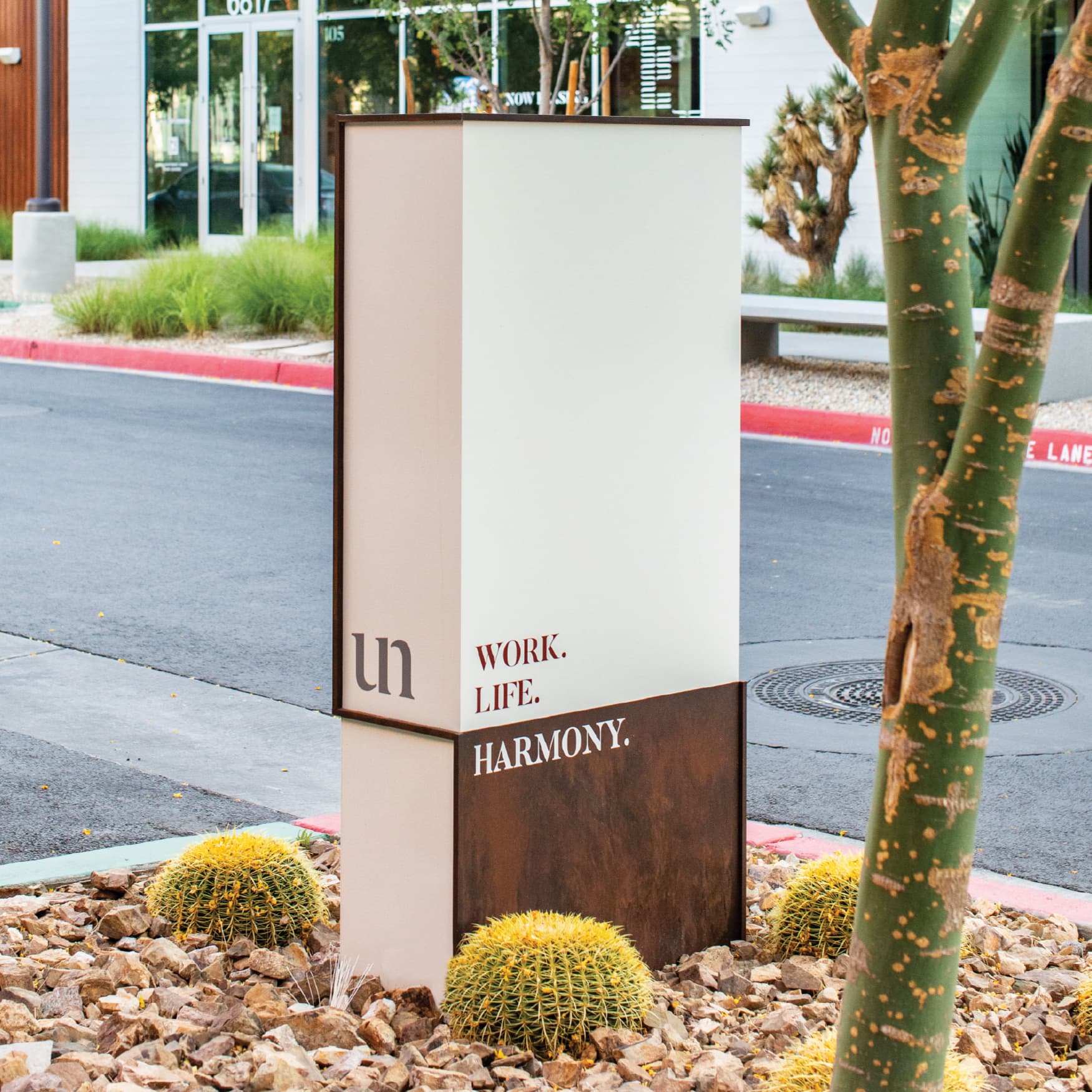 Image of wayfinding signage at UnCommons, Las Vegas. 