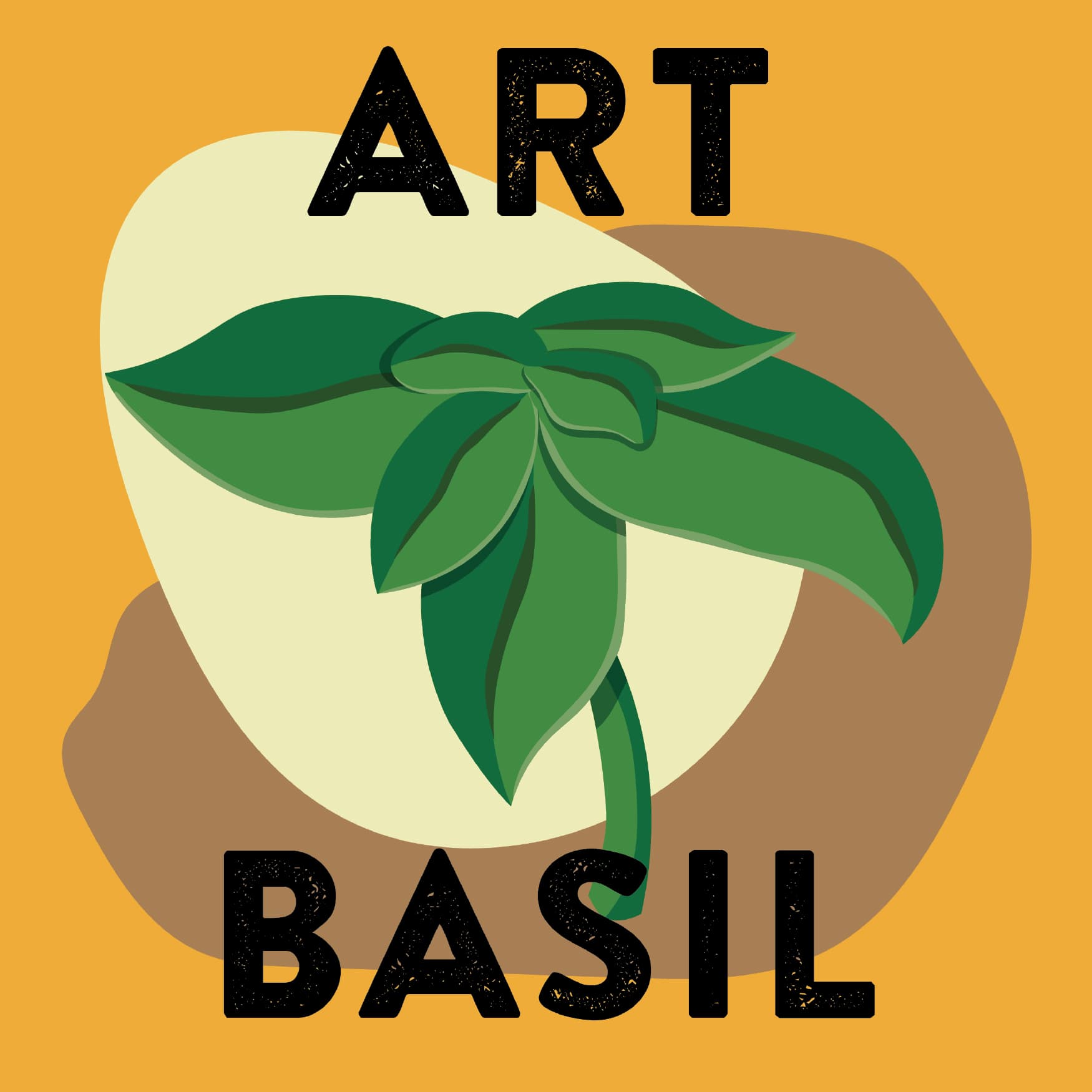 Yellow and green graphic with "Art Basil" text for Valencia designed by RSM Design. 