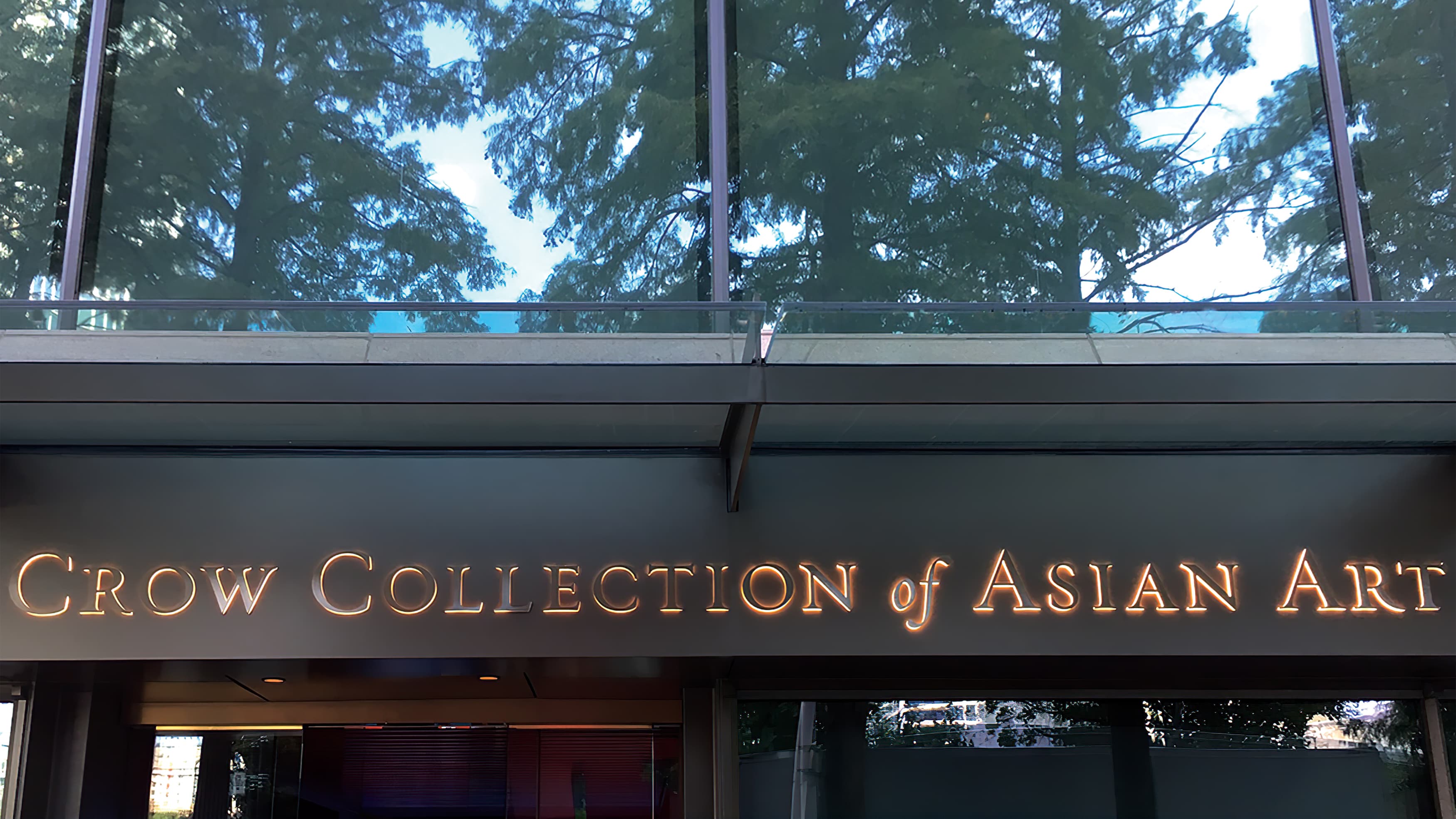 The Crow Collection of Asian Art back-lit identity signage