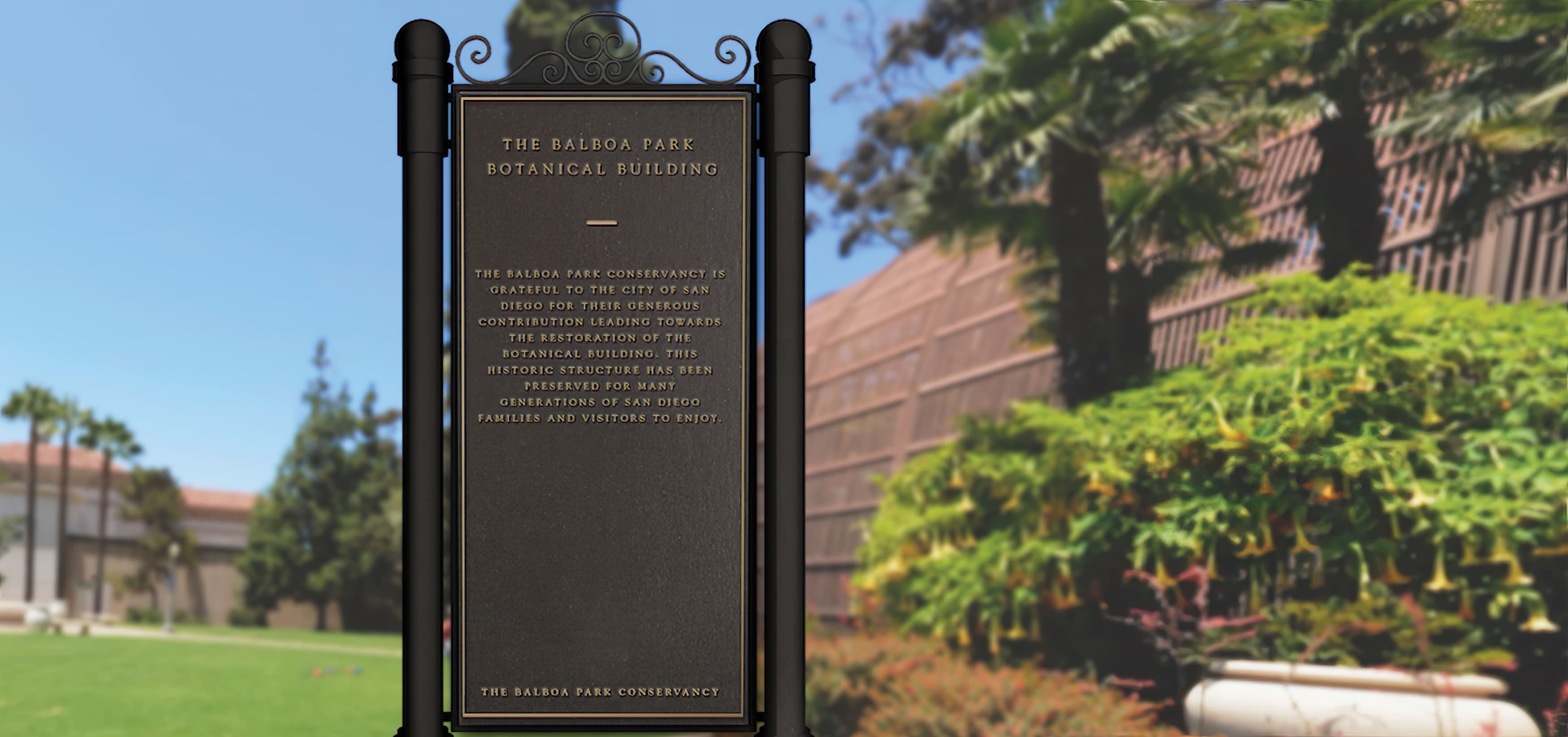 Balboa Botanical Building in San Diego, California. RSM Design performed services such as Wayfinding Signage, Exhibit Design, Donor Recognition, and Placemaking.