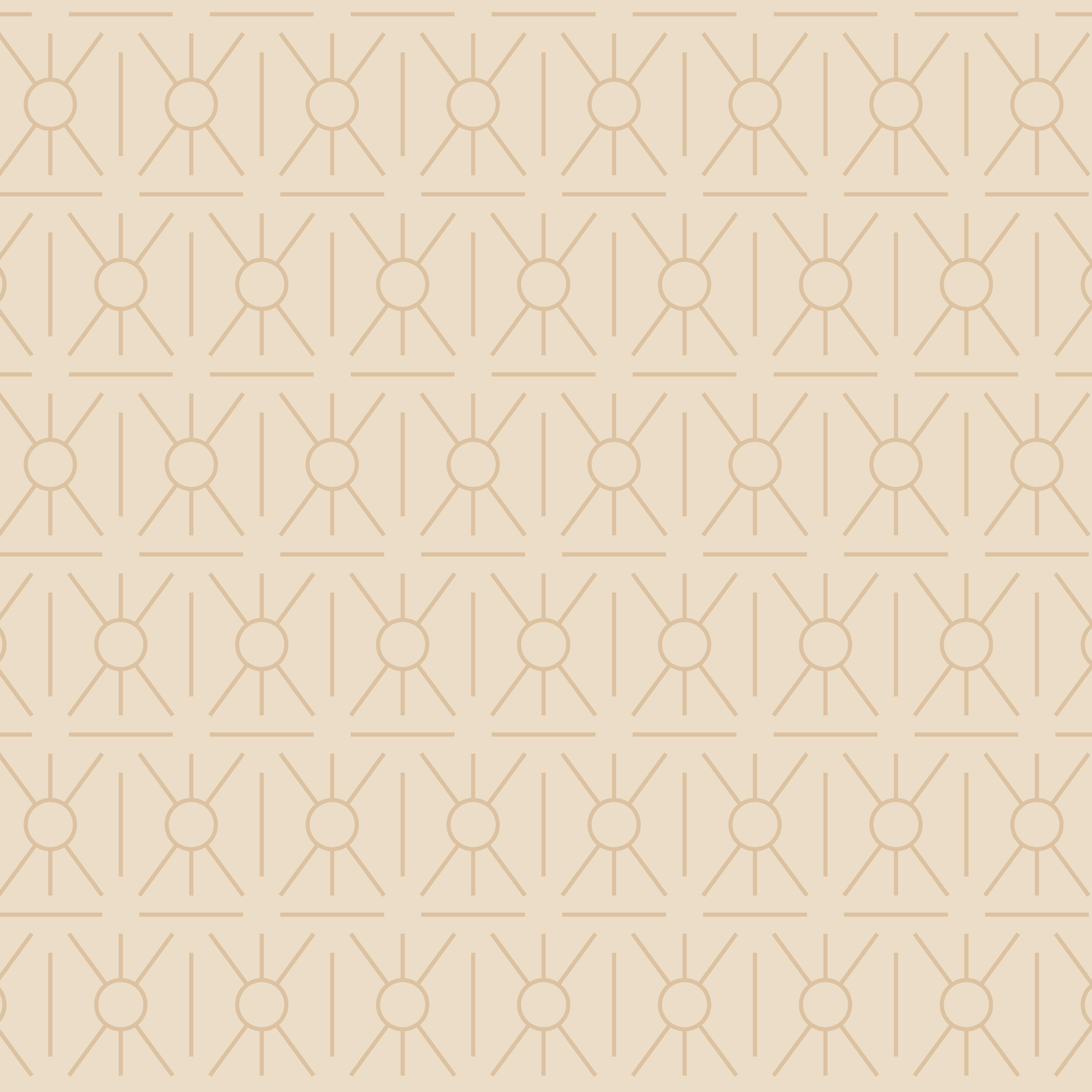 Repeating geometric sunburst pattern in tan tones, Uptown Tucson brand graphic by RSM Design