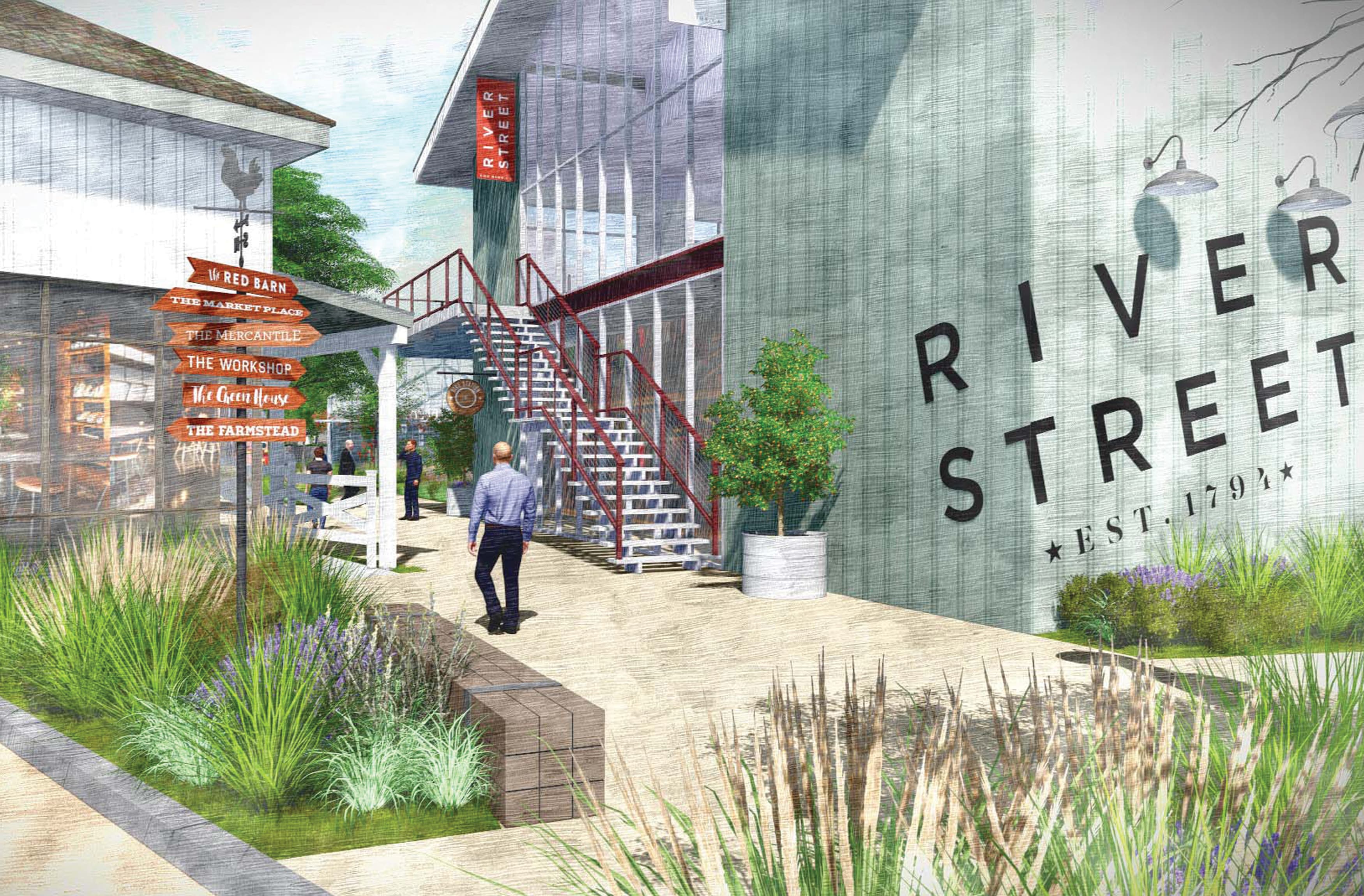 River Streeet, a mixed-use project in the historic and cultural center of San Juan Capistrano, California. RSM Design prepared wayfinding solutions and graphic architecture applications.