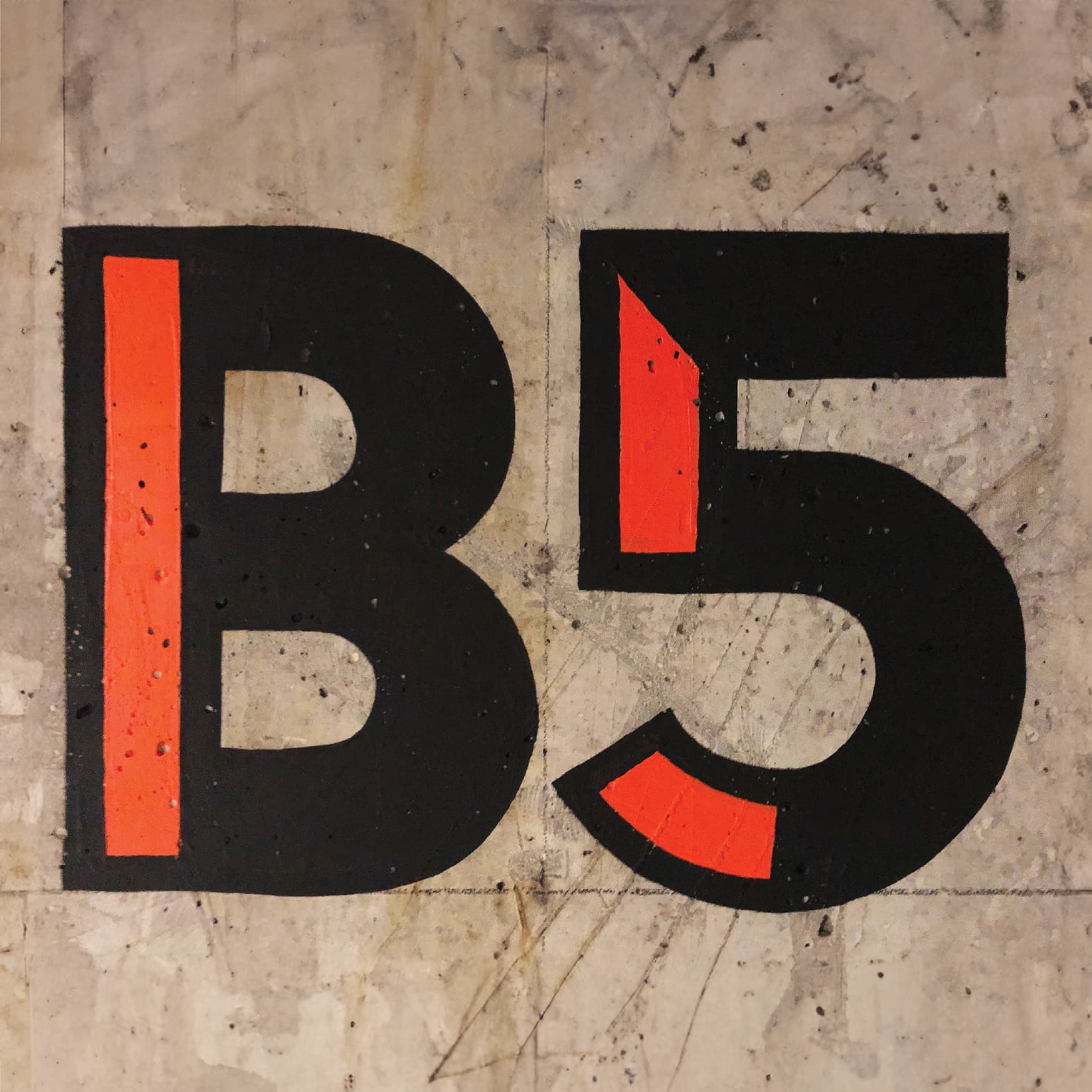 Parking identity signage for B5 zone. Geometric and colorful painted parking garage signage, designed by RSM Design. 
