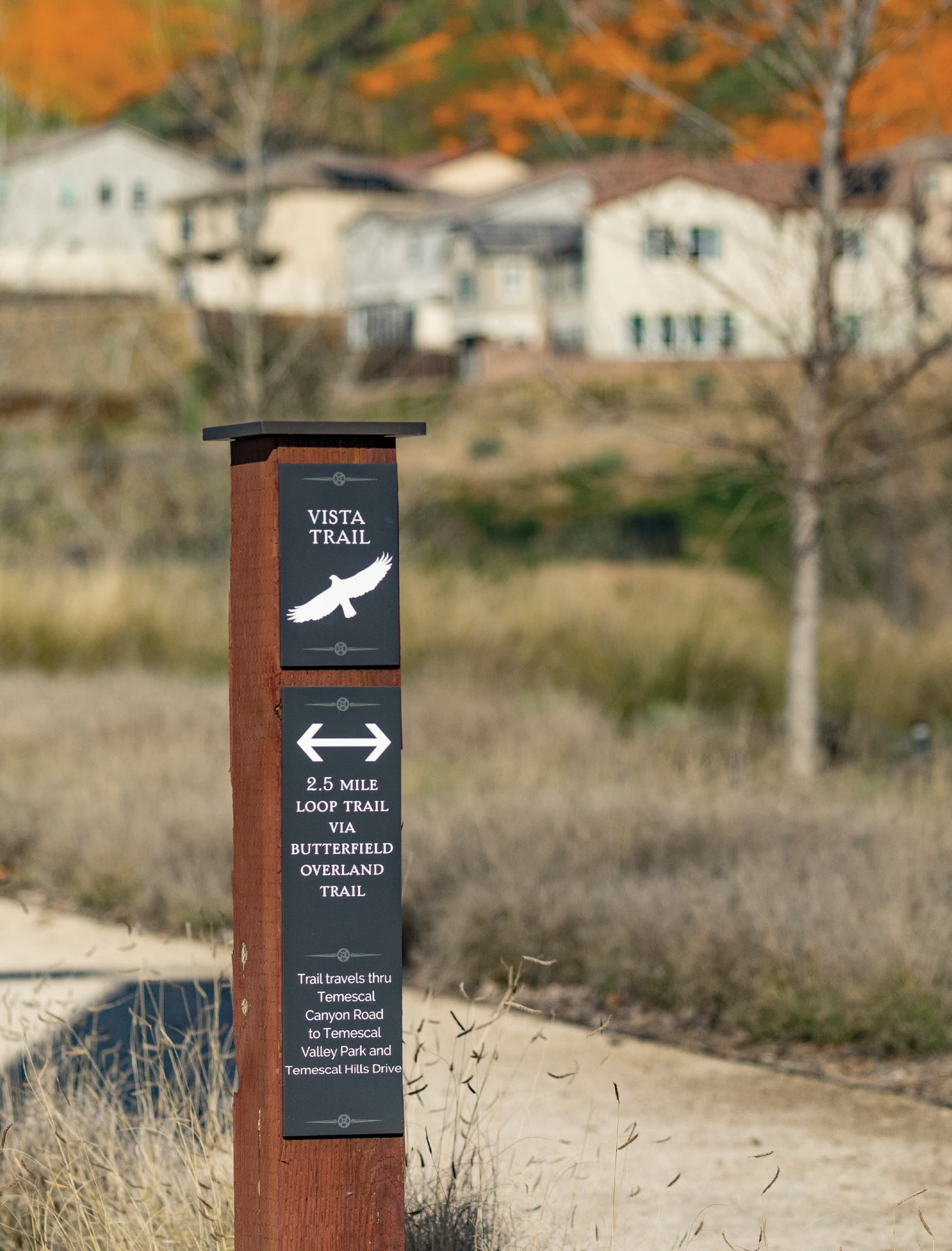 Terramor, a residential community in Corona, California. RSM Design. Trail Signage Design.