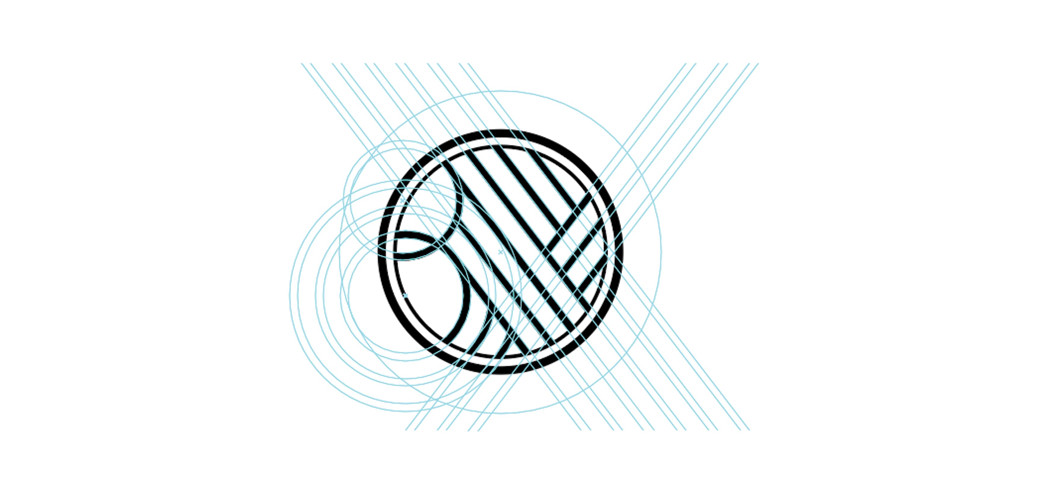 Image illustrating the geometric construction of the Biovista icon logo.