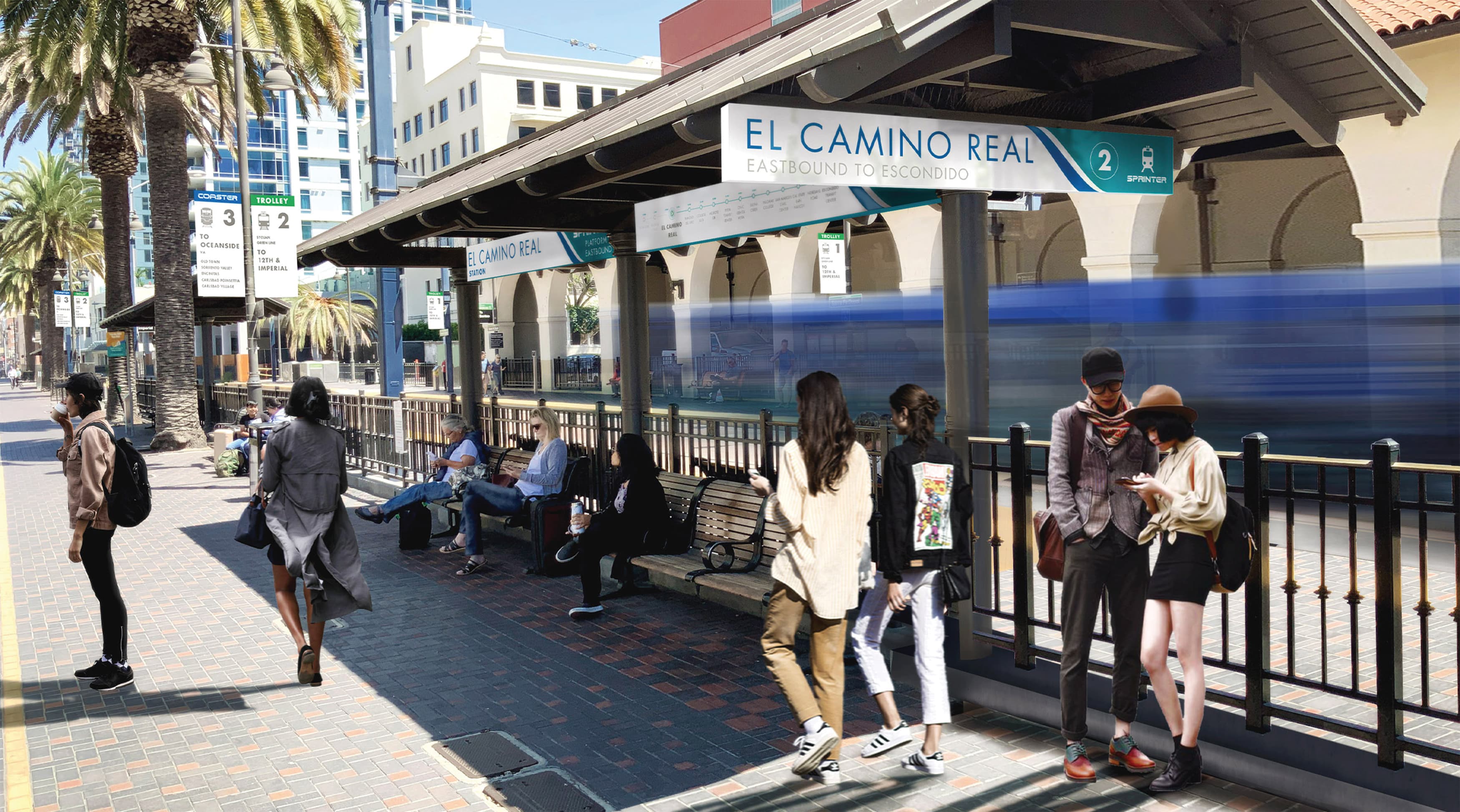 North County Transit District, the transit system in northern San Diego, California, worked with RSM Design to re-think what their transit system looks like. Transit identity design