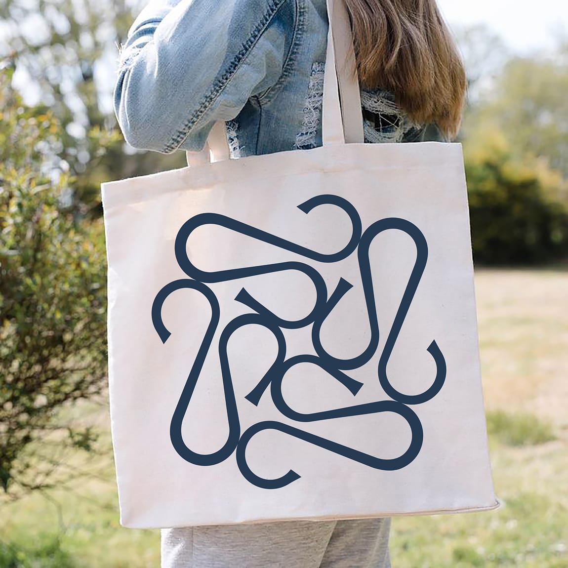 Canvas tote bag with the Sloan Corners woven brand mark - brand identity design by RSM Design