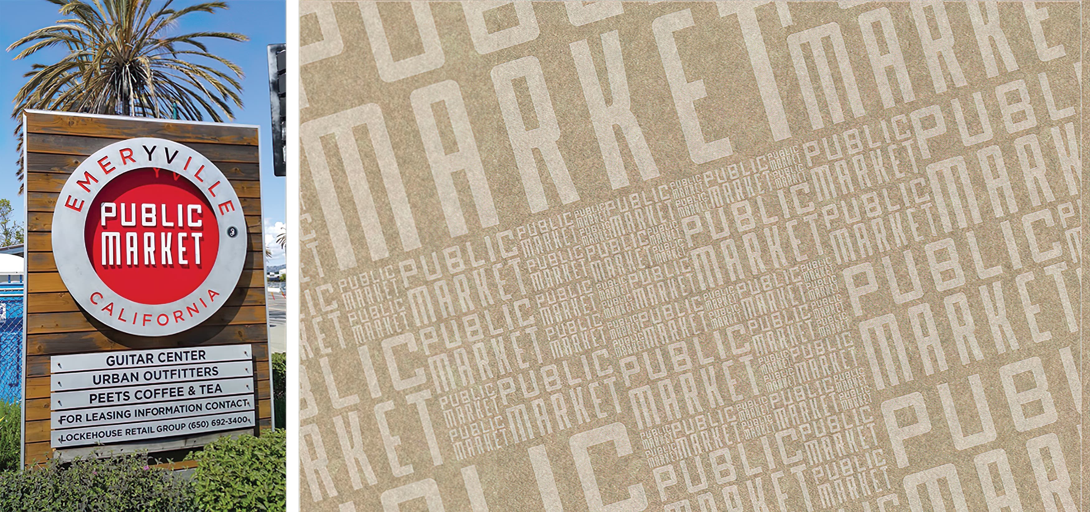 RSM Design worked with TMG Partners to develop signage and wayfinding program for Public Market, a dining and shopping center in San Francisco, California. Project Identity Signage.