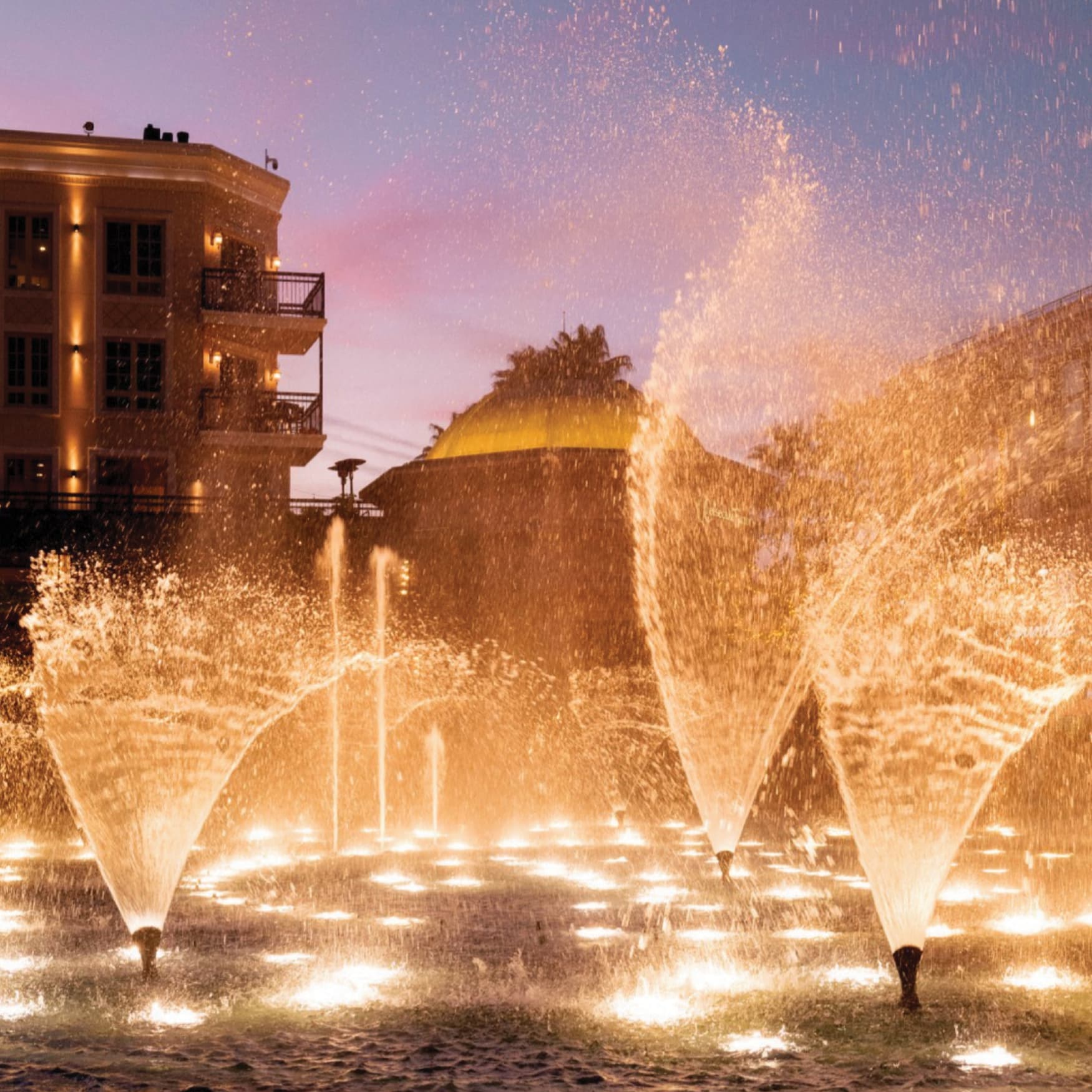 Image of the fountains at Americana at Brand. 