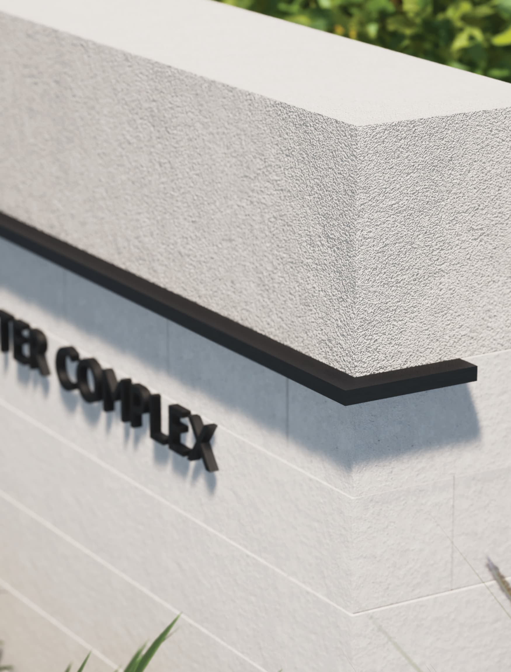 Close up image of the signage at Gonzales Community Center. 