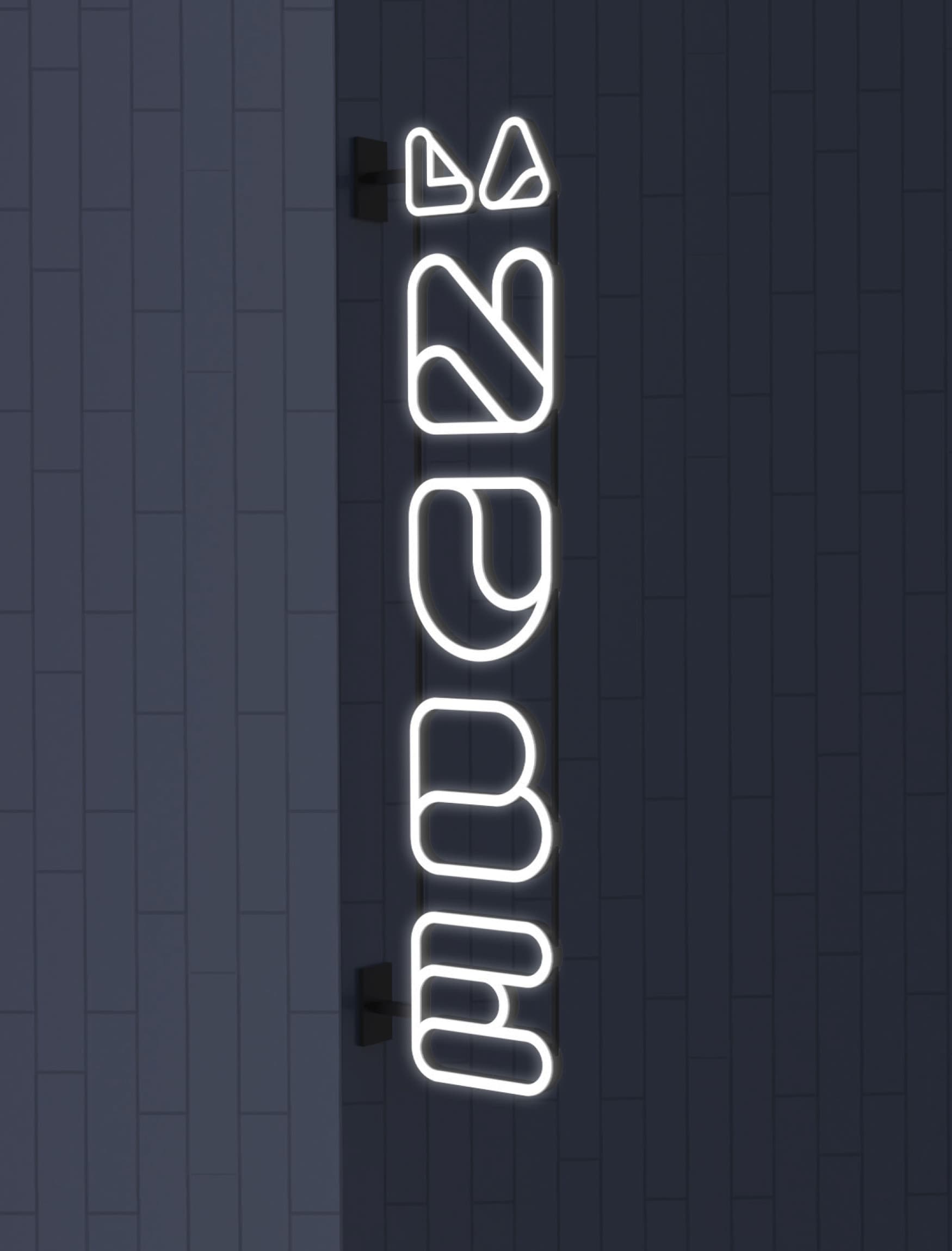 Image of vertical signage at La Nube, designed by RSM Design