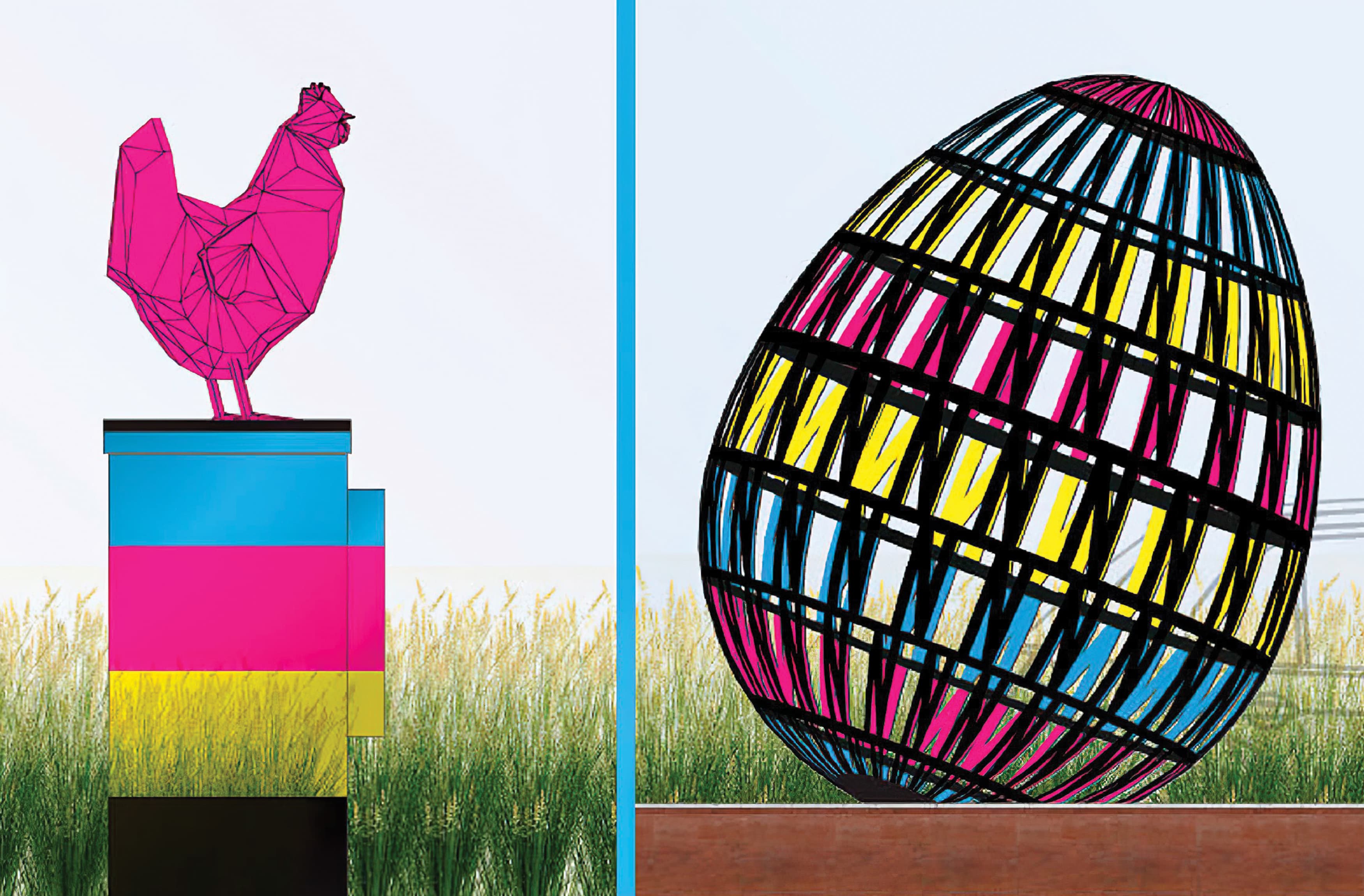 The Chicken and the Egg, a sculptural installation serving as a gateway for the NoMa neighborhood in Washington, D.C.