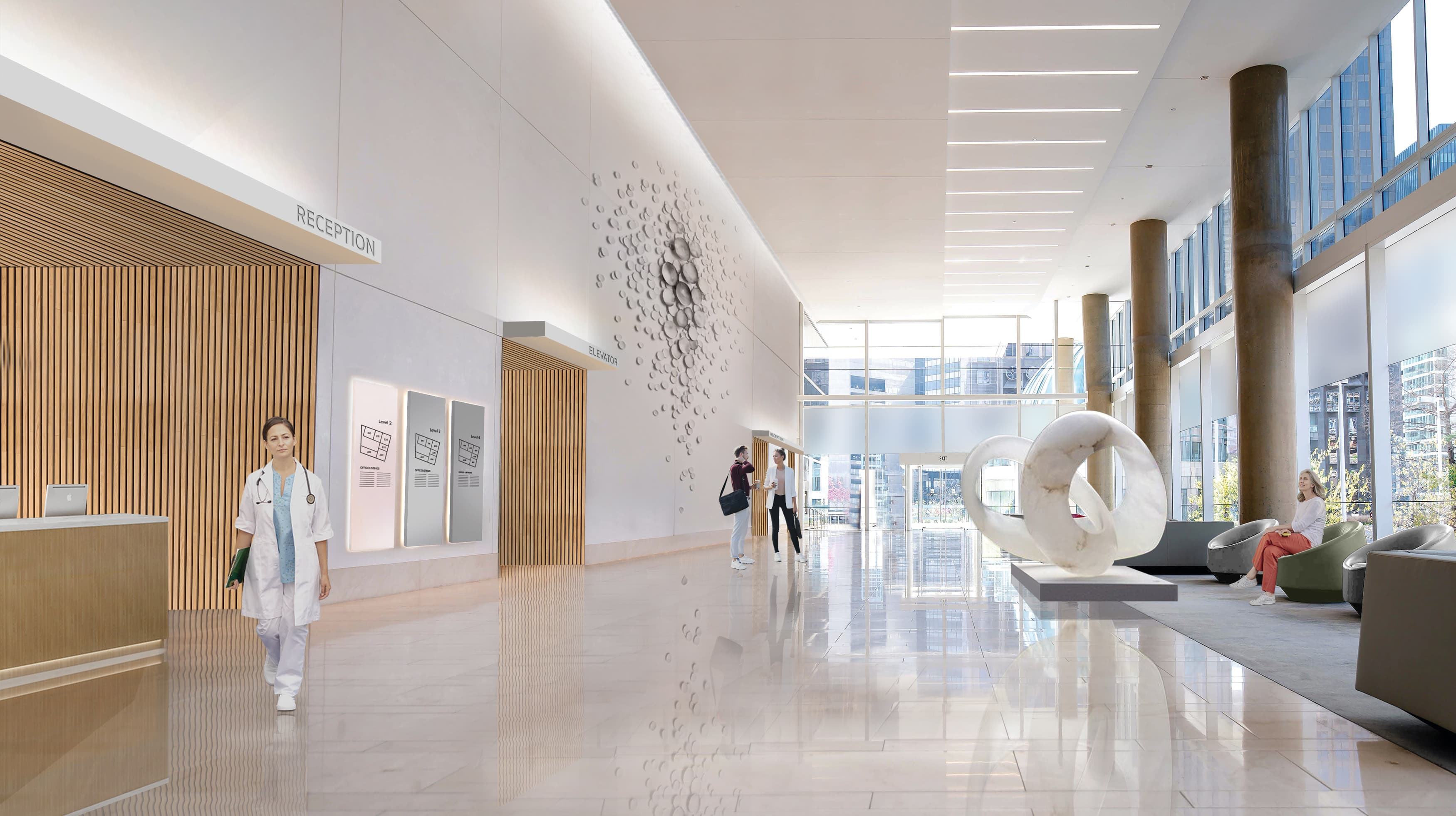 The Patient Experience enhanced by environmental graphics, placemaking & wayfinding seamlessly layered into the built environment