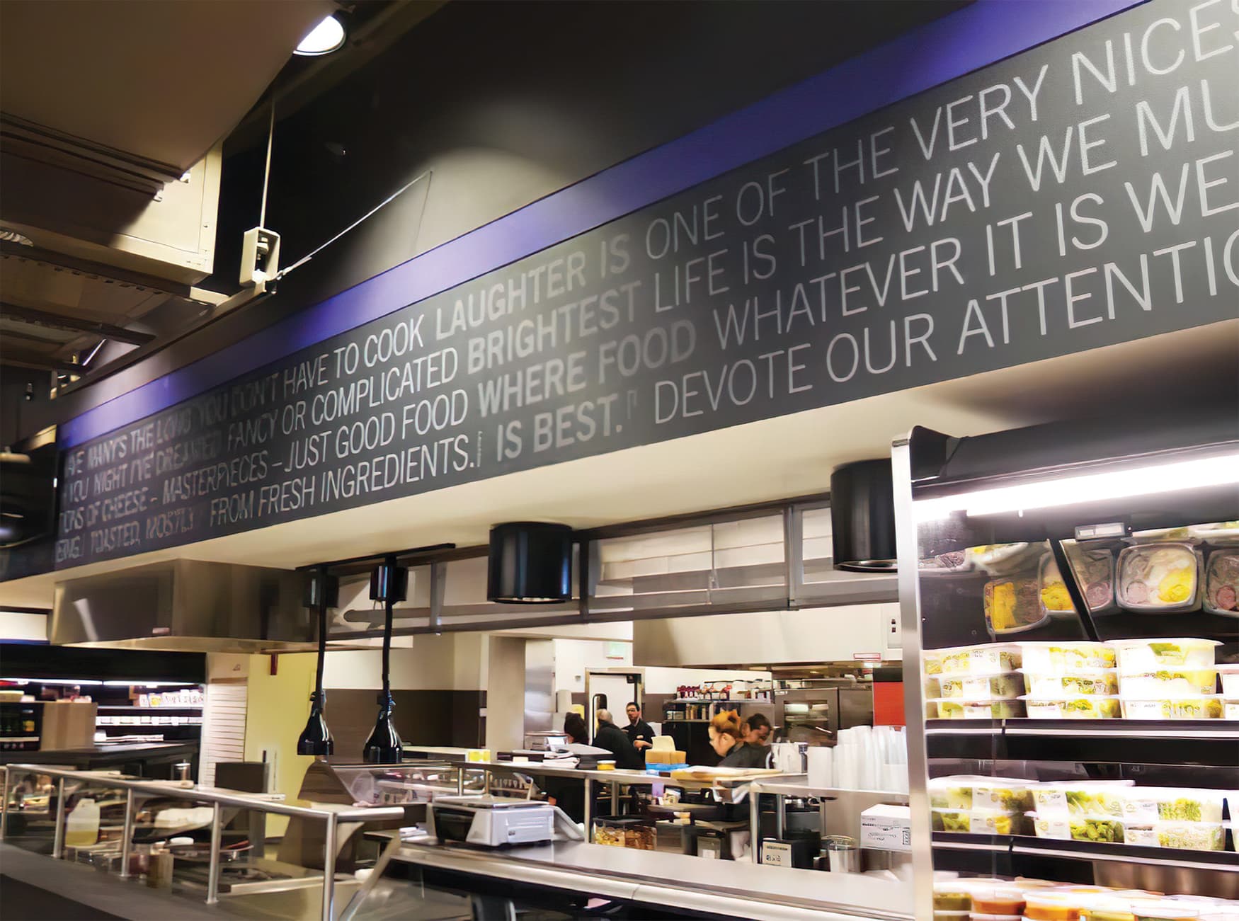 District Market, a student market located by the University of Washington's campus. Environmental Graphics.