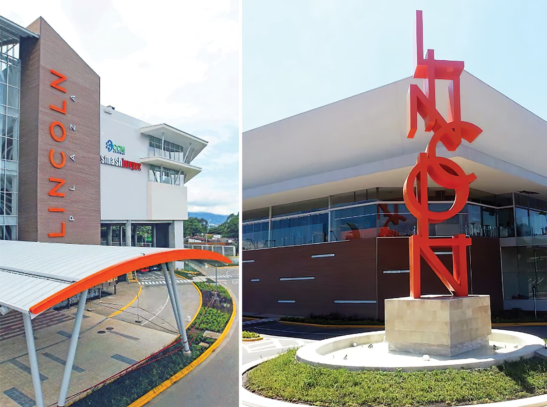 Lincoln Plaza, a retail destination in located in San Jose, Costa Rica. RSM Design brought environmental graphic design and architectural graphic design. Monument Signage. Project Identity.
