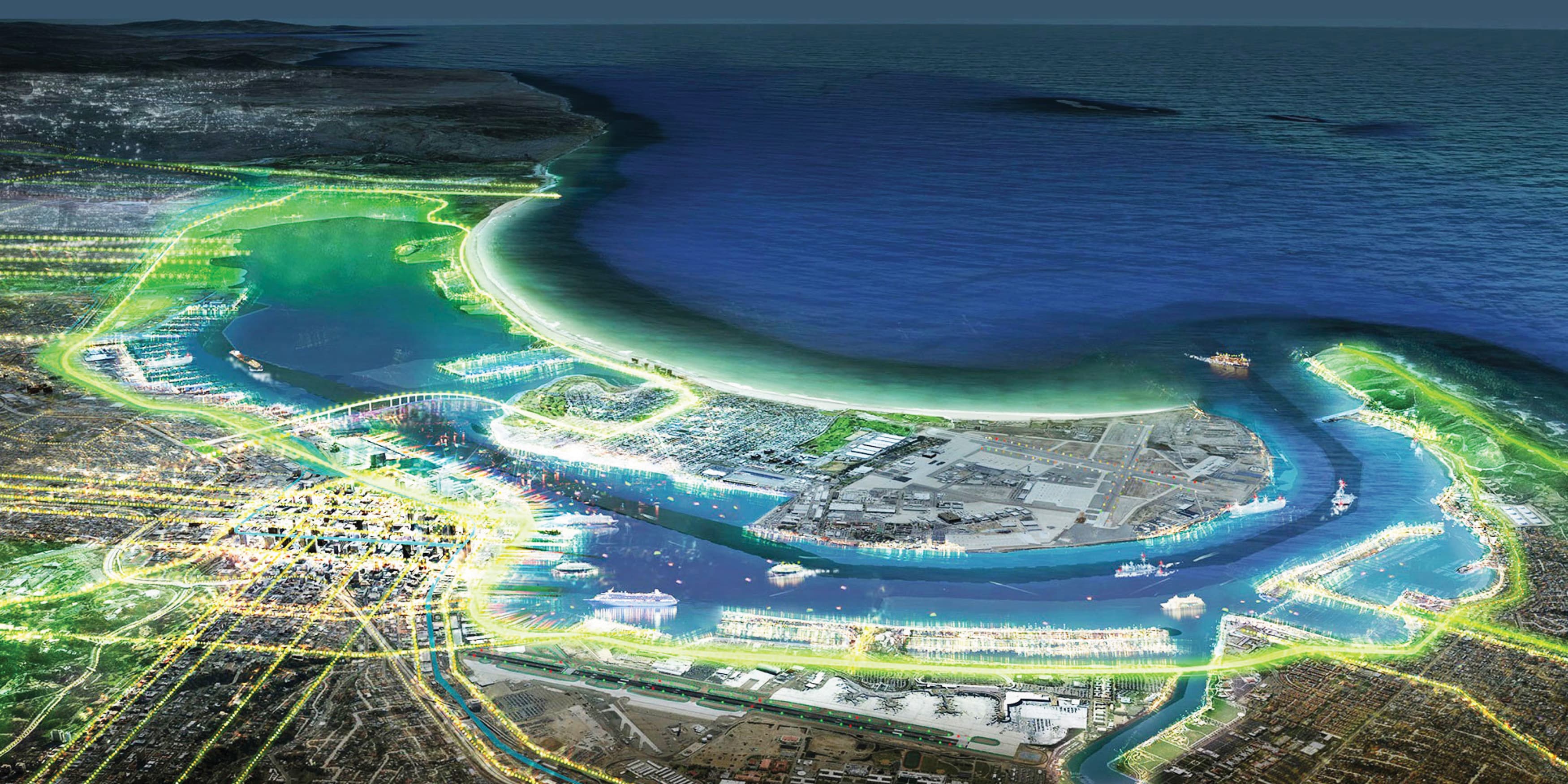 Ariel rendering of the Port of San Diego. 