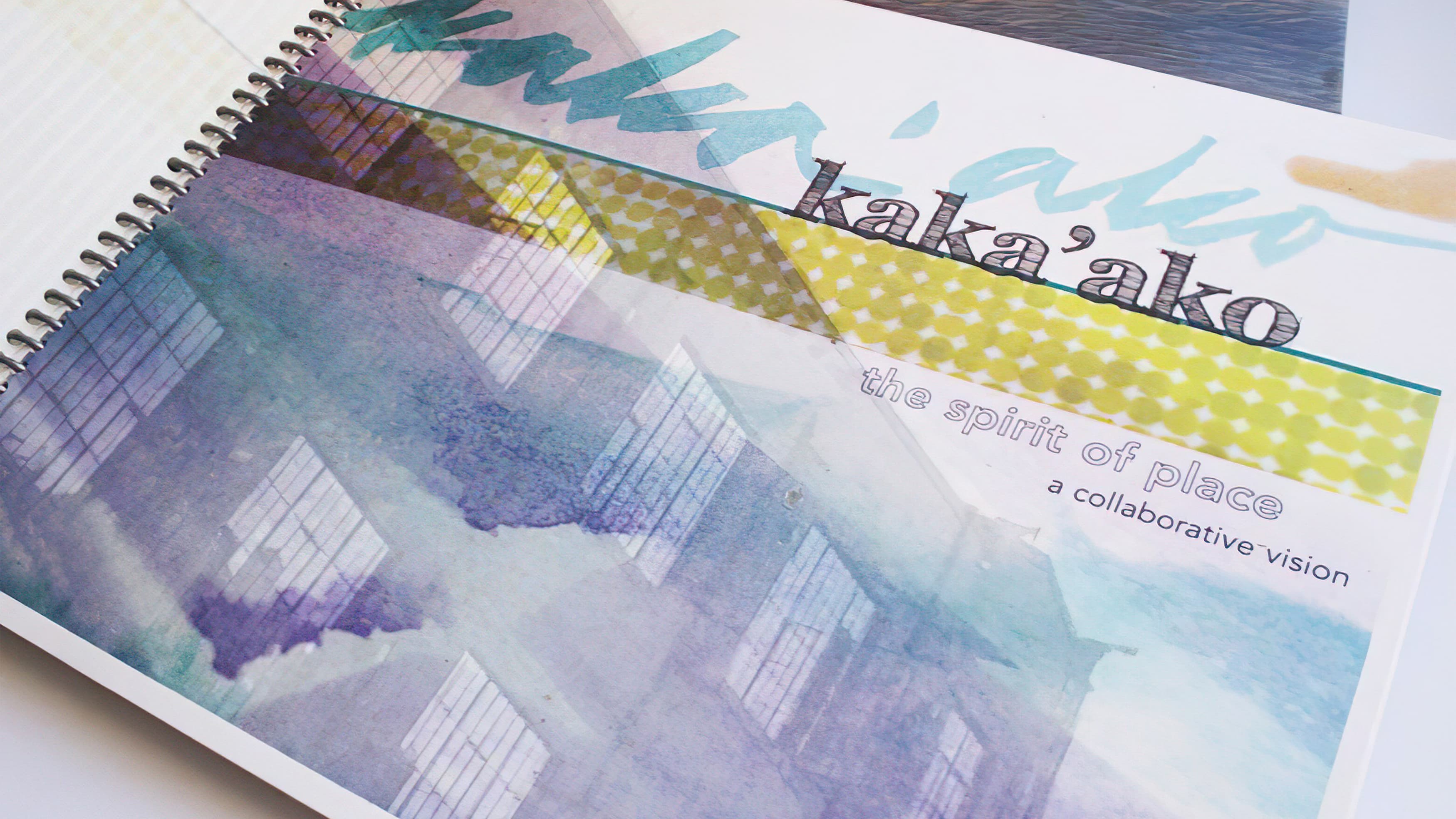 Kaka'ako brand positioning bookley with watercolor-style artwork