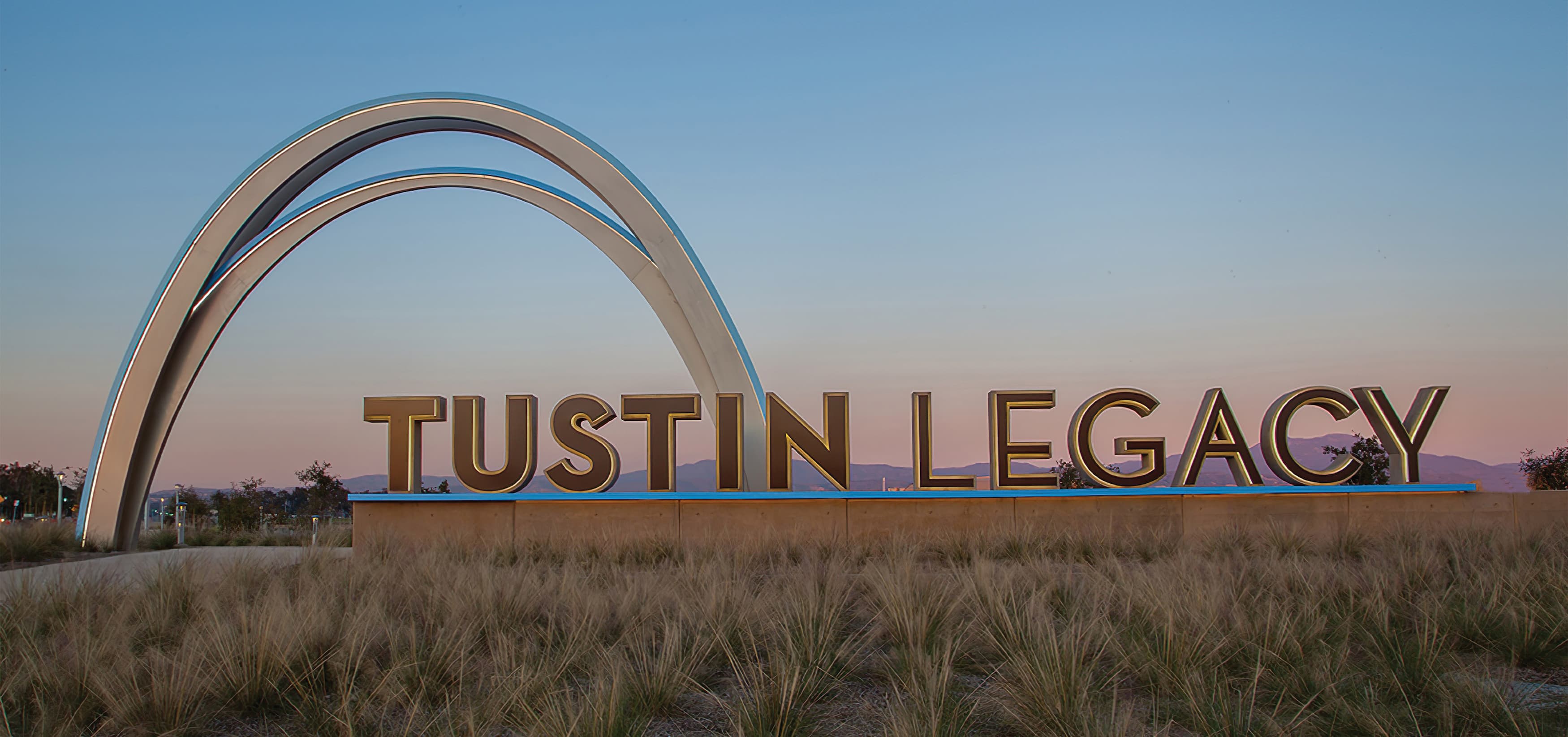 Tustin Legacy, a residential neighborhood in Tustin, California, Project Identity Monument with Iconic Arch