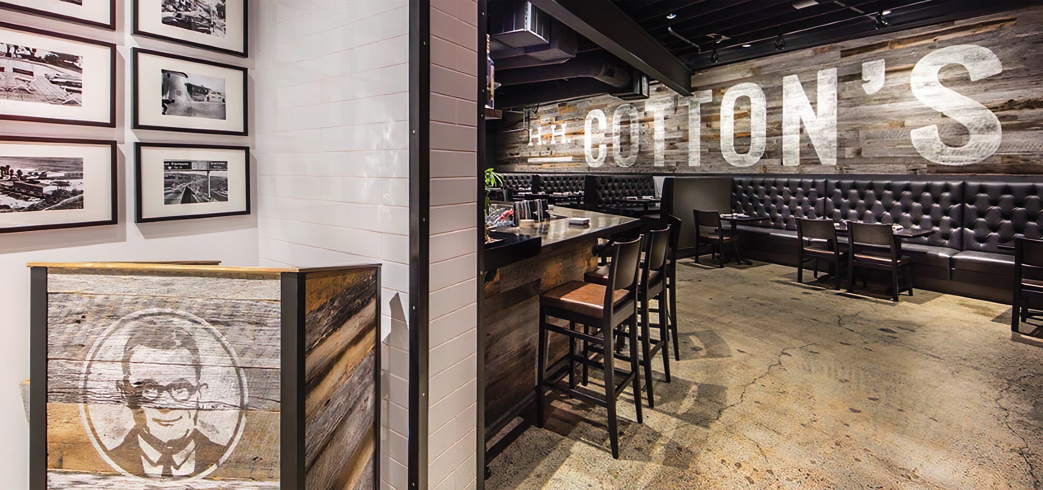 RSM Design worked with H.H. Cotton's, a restaurant in San Clemente, California to create a logo and brand identity as well as environmental graphics and signage.