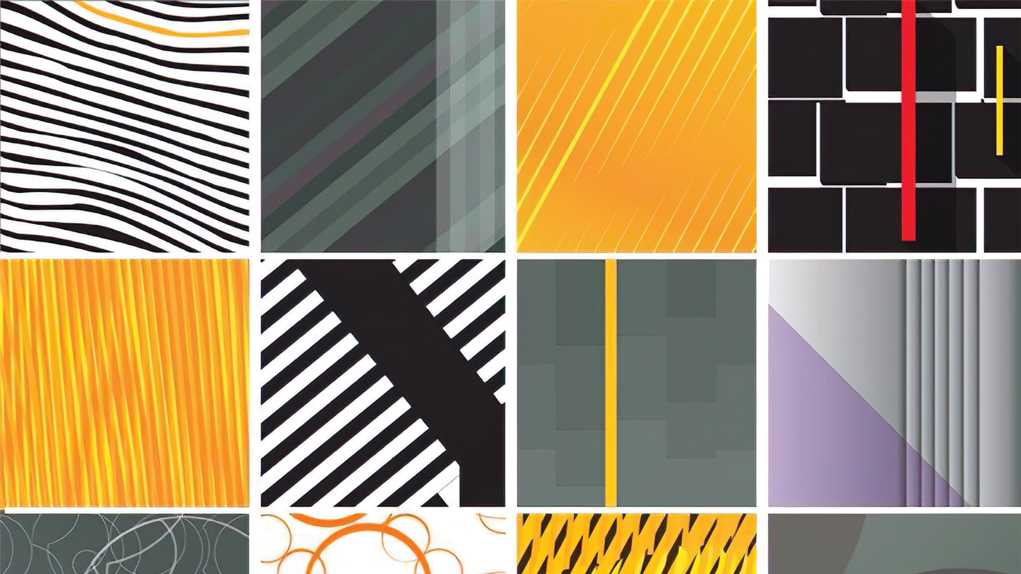 A collage of various colored patterns prepared for a project in Solingen.