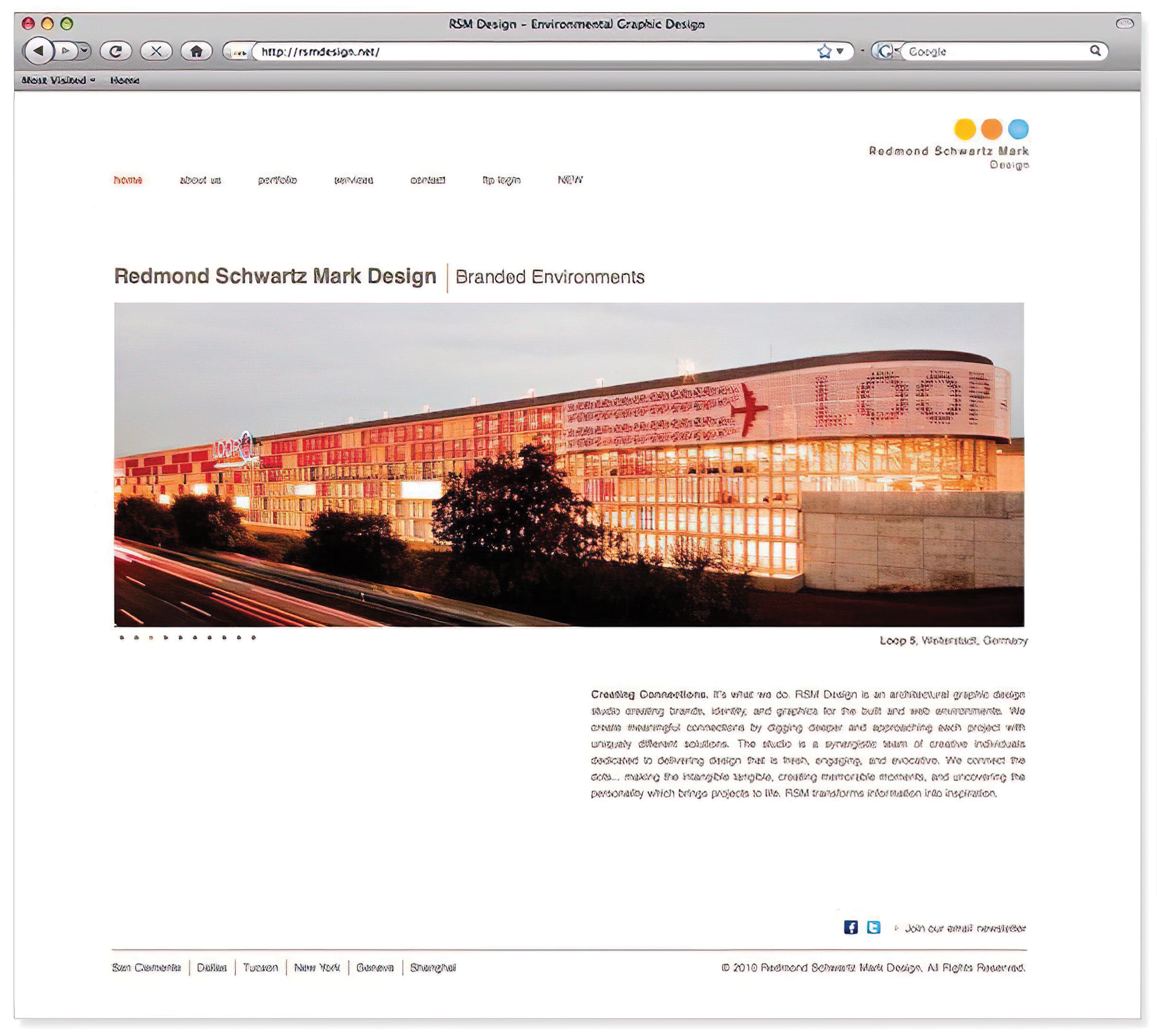A screenshot of RSM Design's newly rebuilt website.