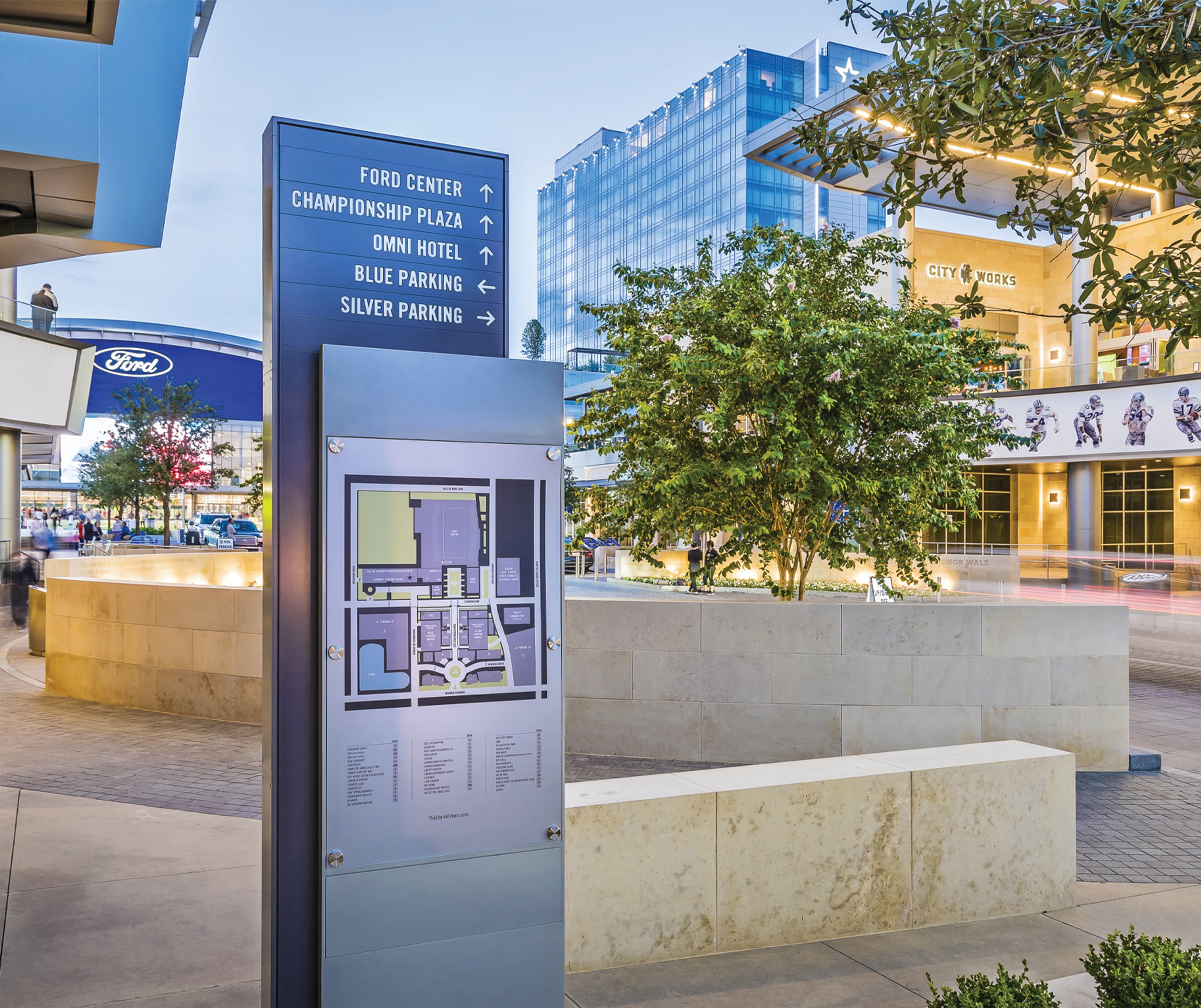 The Star Dallas Cowboys pedestrian directional and directory map design