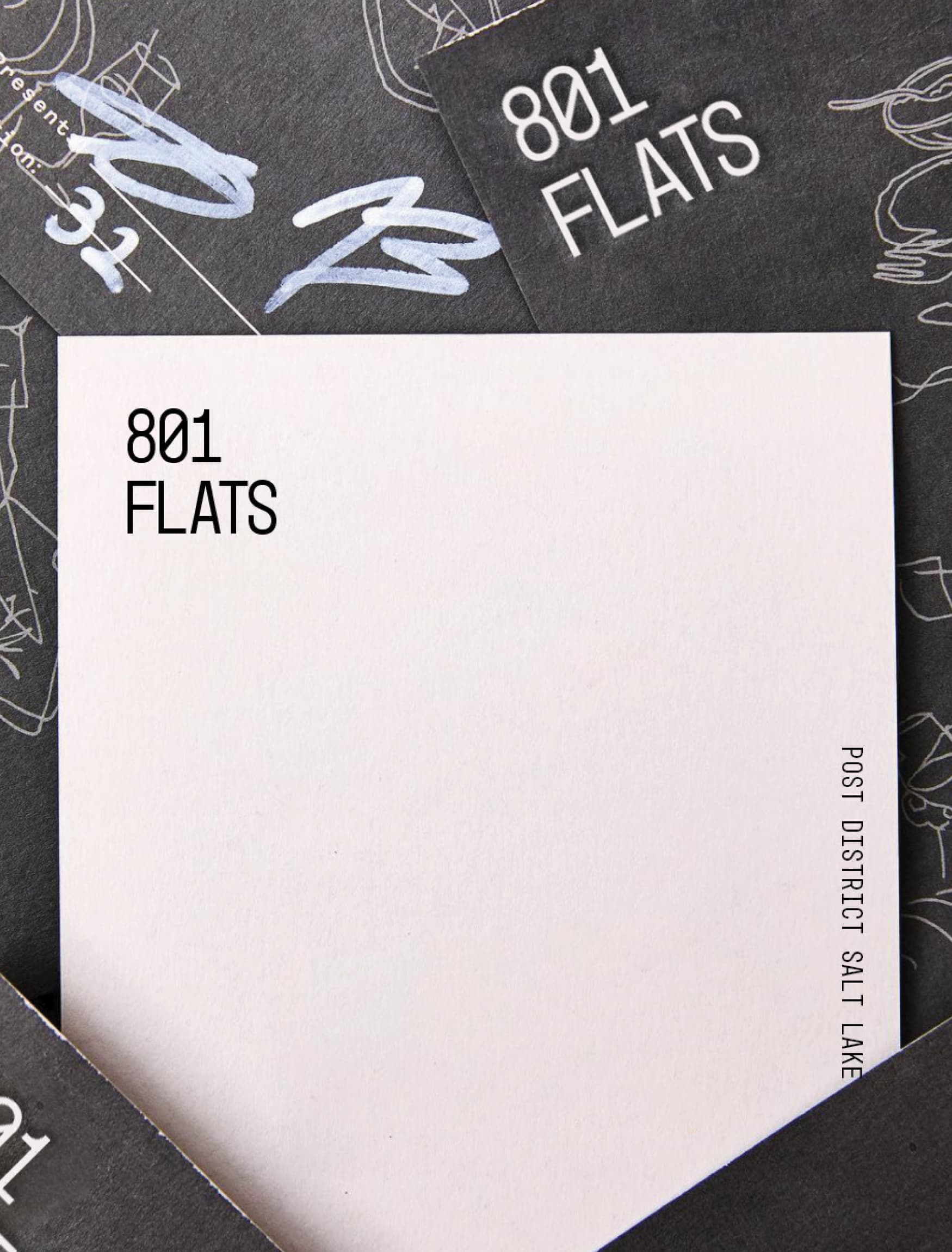801 Flats brand stationery designed by RSM Design. 