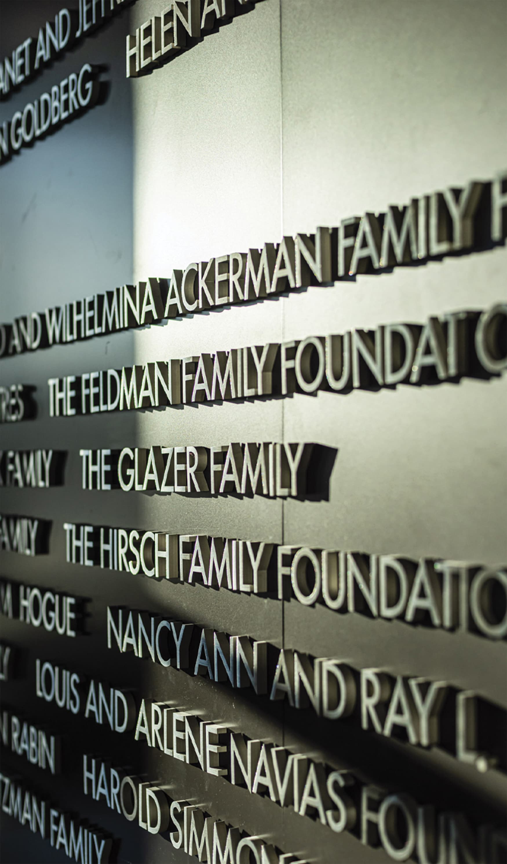 Dallas Holocaust and Human Rights Museum donor recognition signage