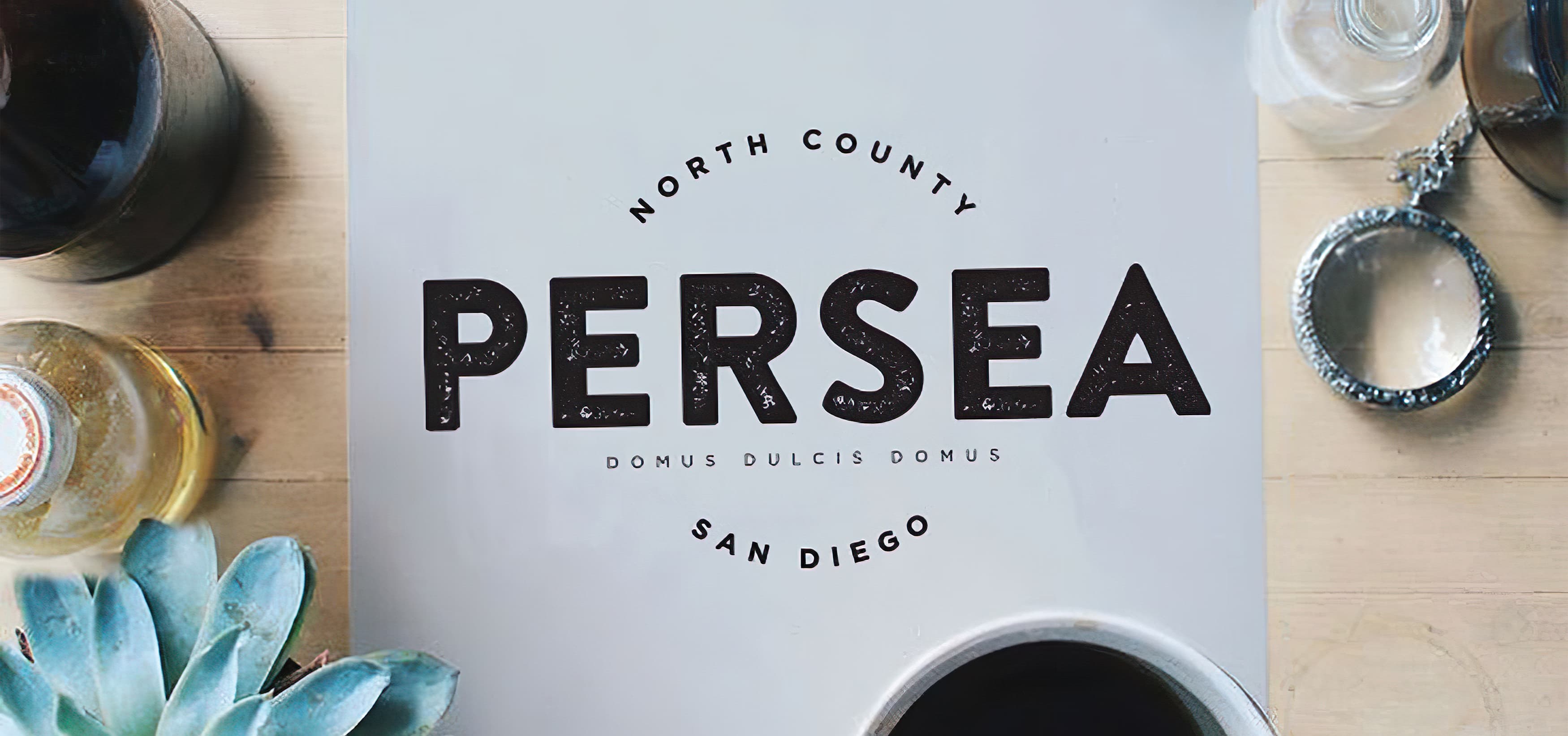Persea, a mixed-use retail and residential development in Vista, California. Branding and Logo Design.