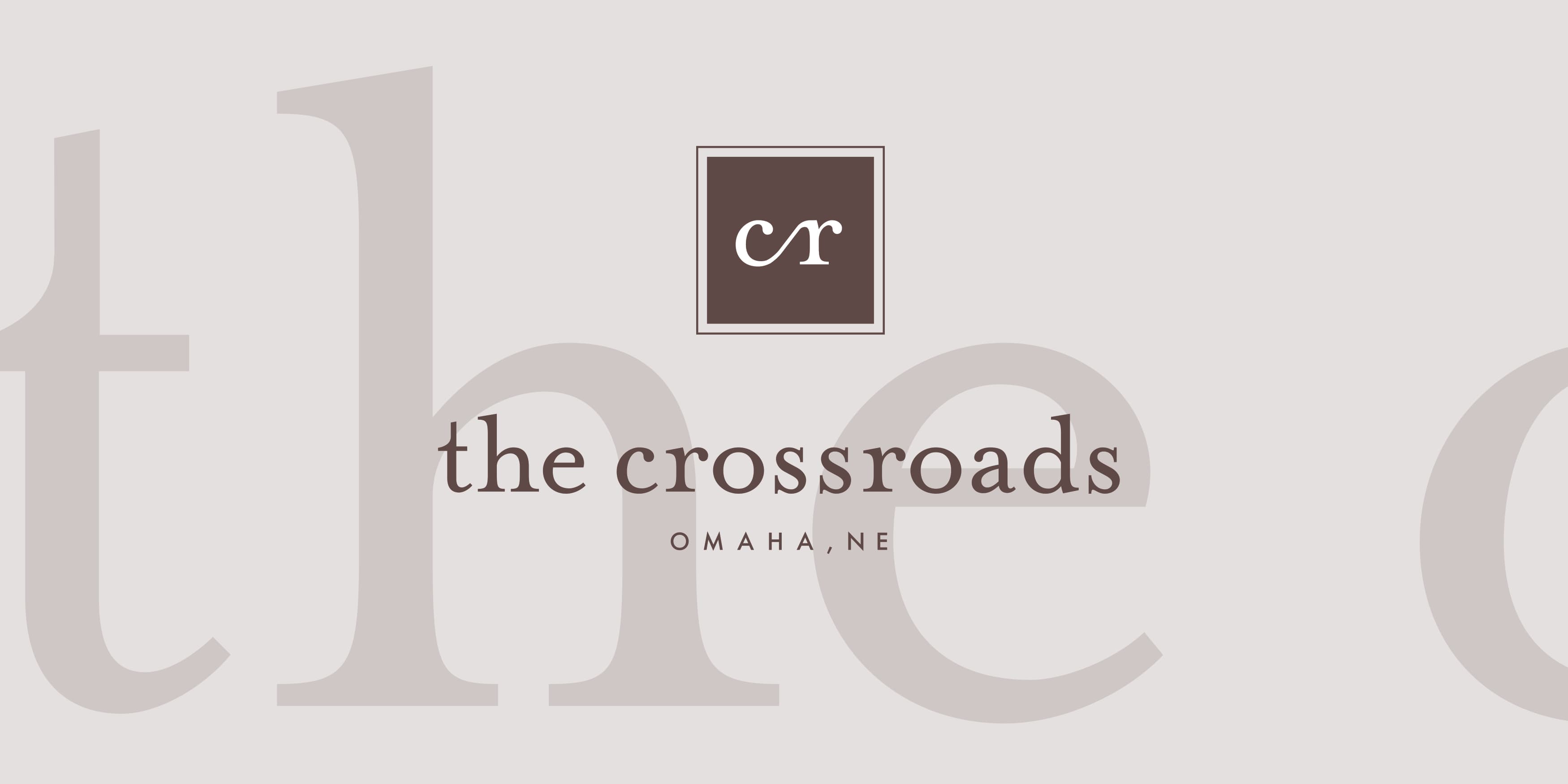 The Crossroads, a mixed-use development located in Omaha, Nebraska. Branding and Logo Design.